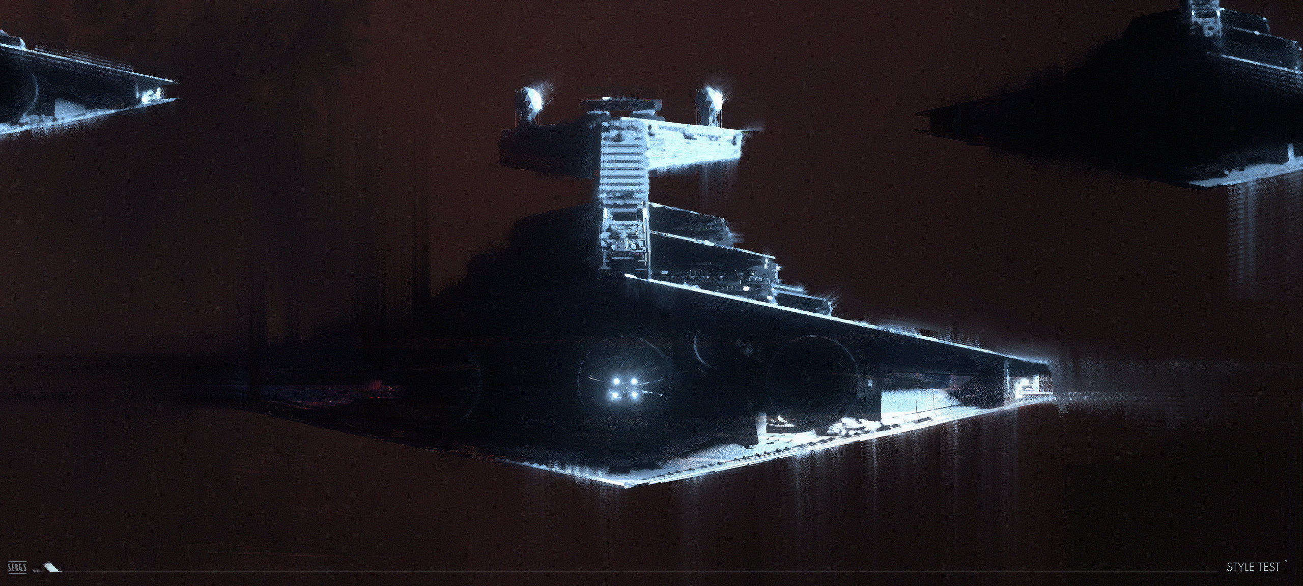 Star Wars Artwork Spaceship Imperial Forces Star Destroyer Science Fiction 2560x1152