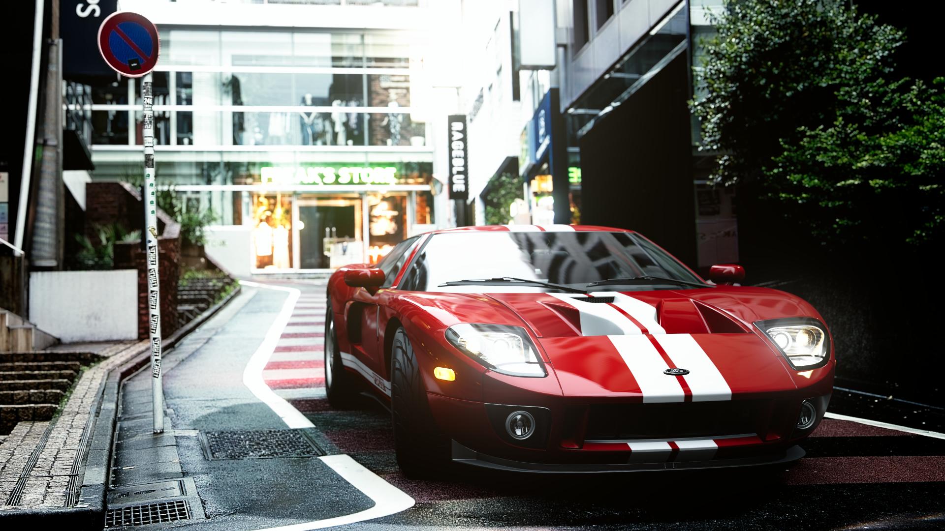 Ford Ford Gt Gran Turismo Red Car 1920x1080