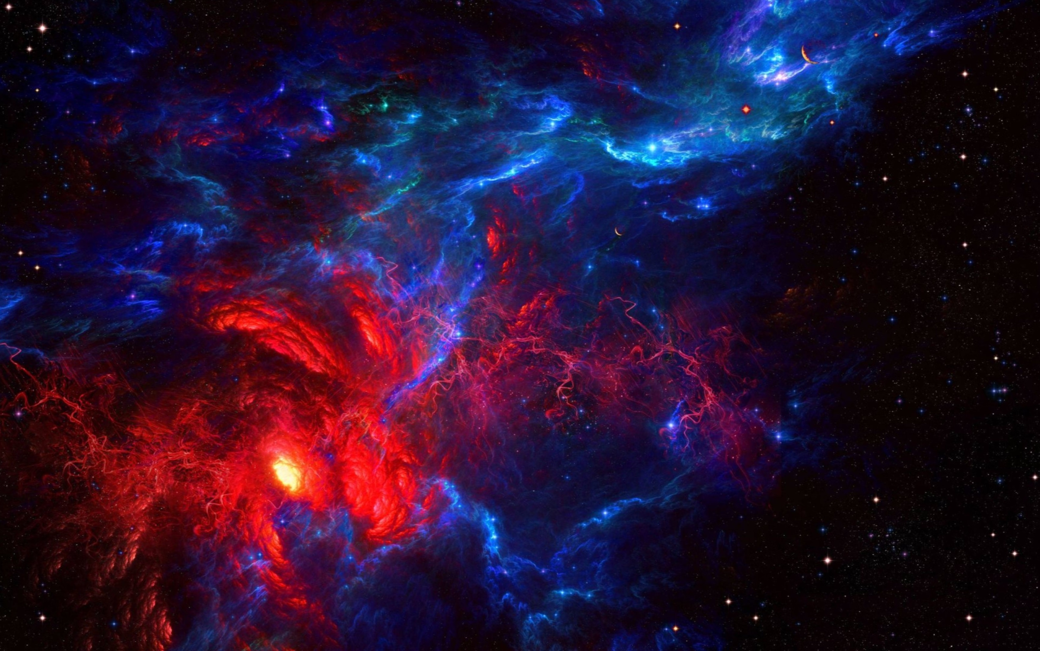 Galaxy Andromeda Stars Moon Nebula Smoke Space Milky Way 3445x2155