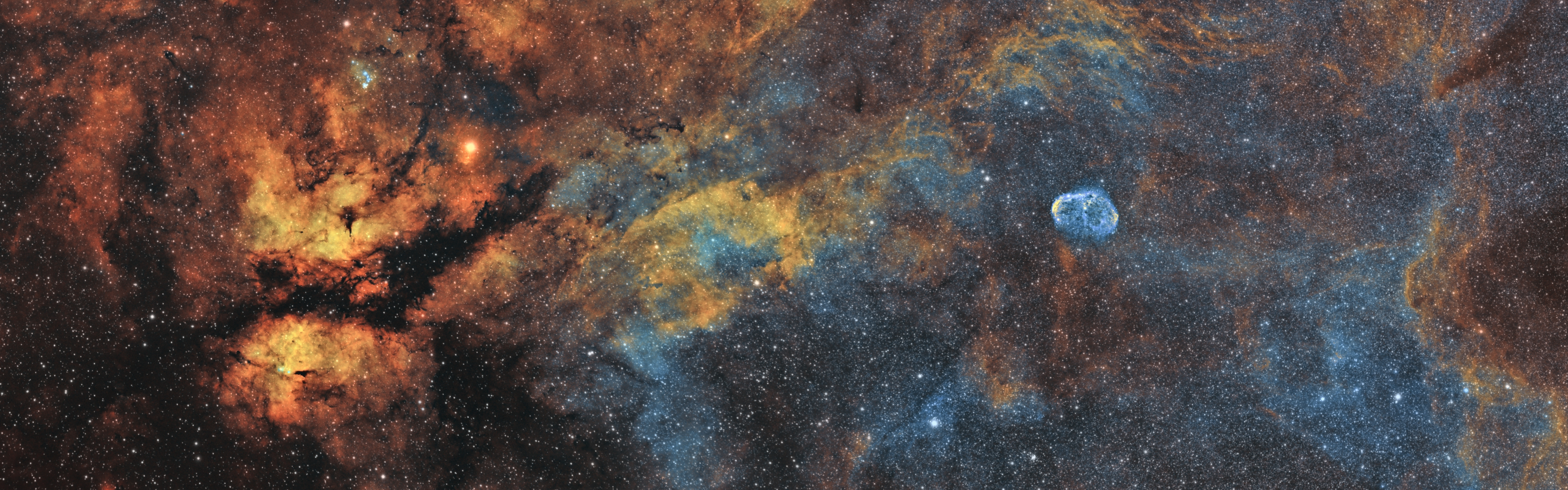 Stars Nebula Cygnus Constellation Crescent 3840x1200
