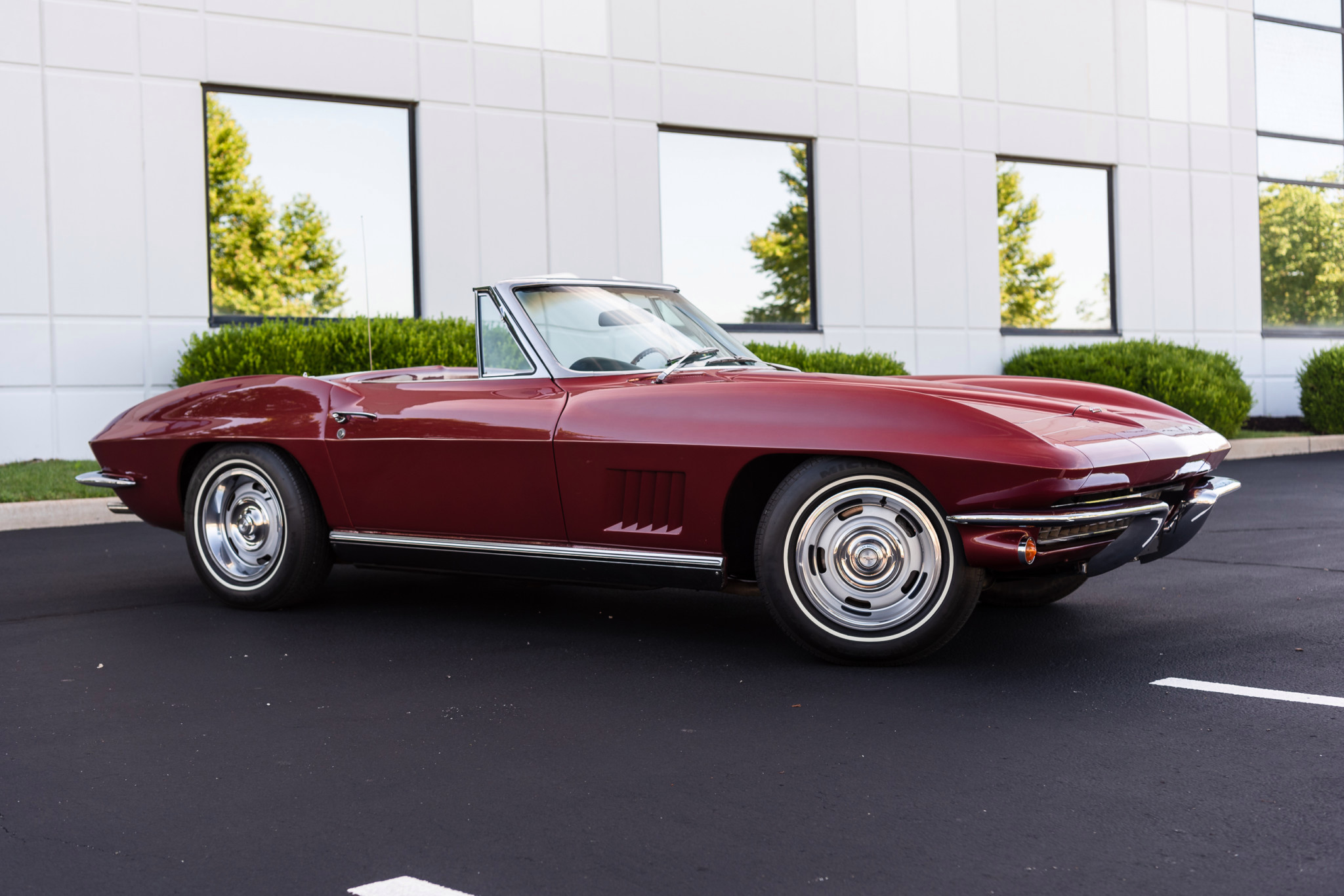 Car Chevrolet Corvette C2 Convertible Old Car Red Car Sport Car 2048x1367