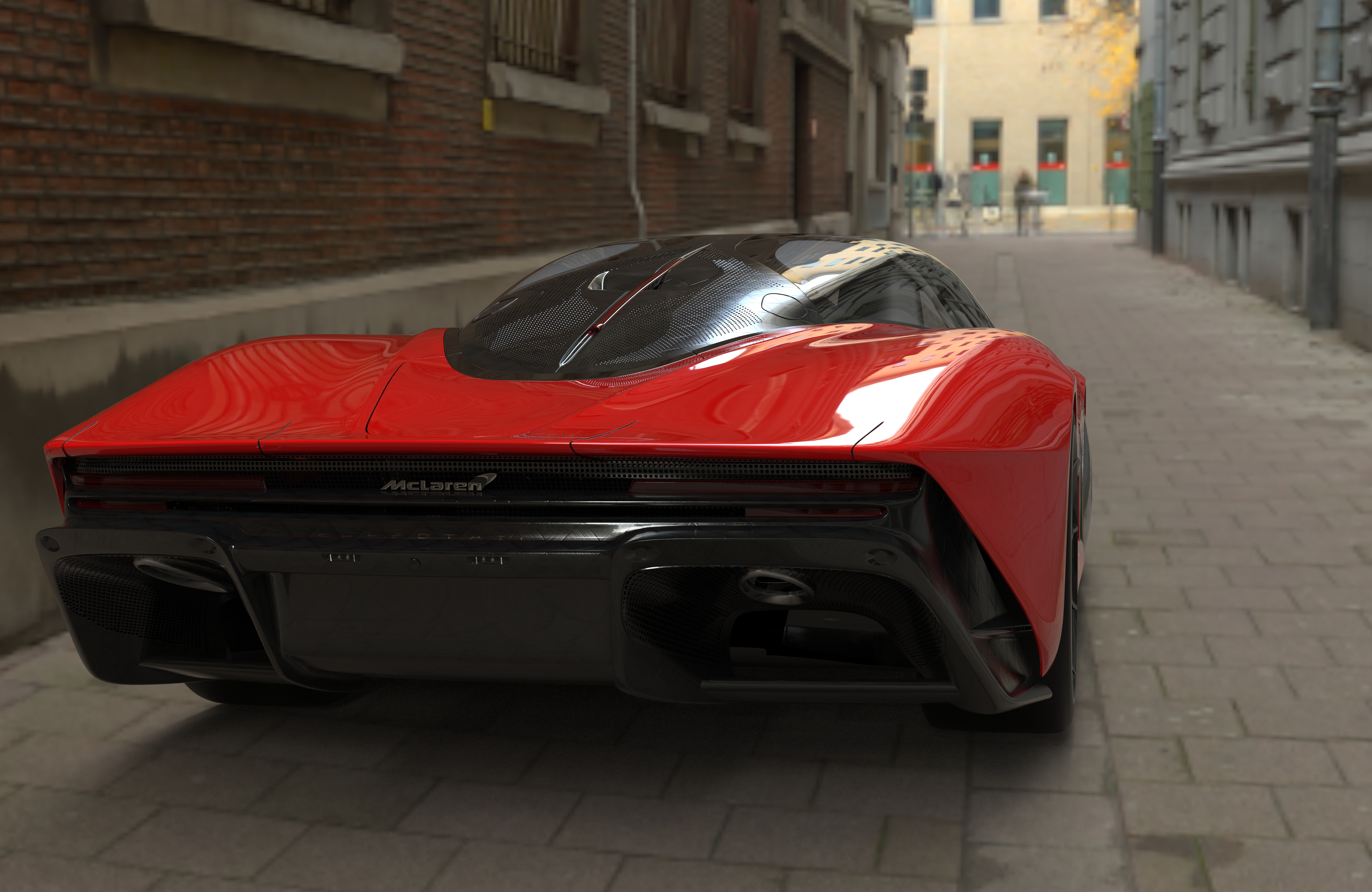 McLaren Speedster 2020 3D Graphics Red Candy Hypercar Car 8 K 7680x4993