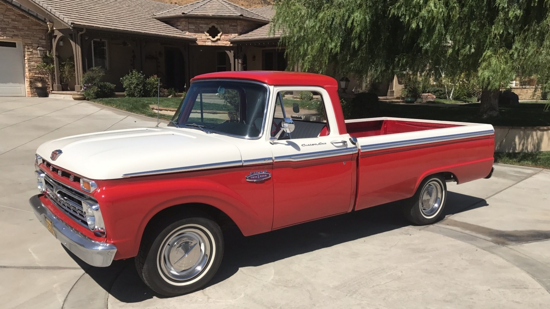 Ford F 100 Pickup Red Car Truck 1920x1080