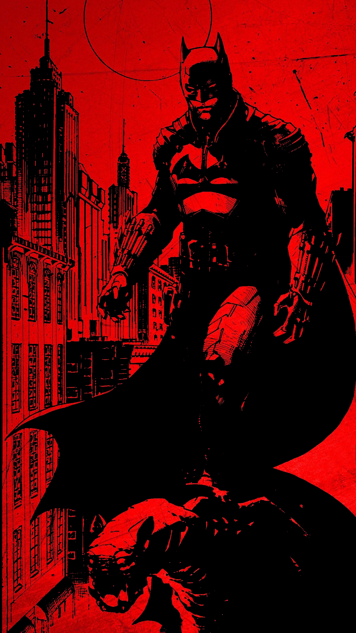 Batman Black Vertical Drawing 1152x2048