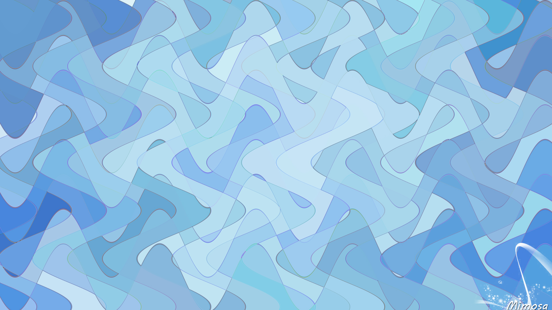 Abstract Artistic Blue Digital Art Gradient Wave 1920x1080
