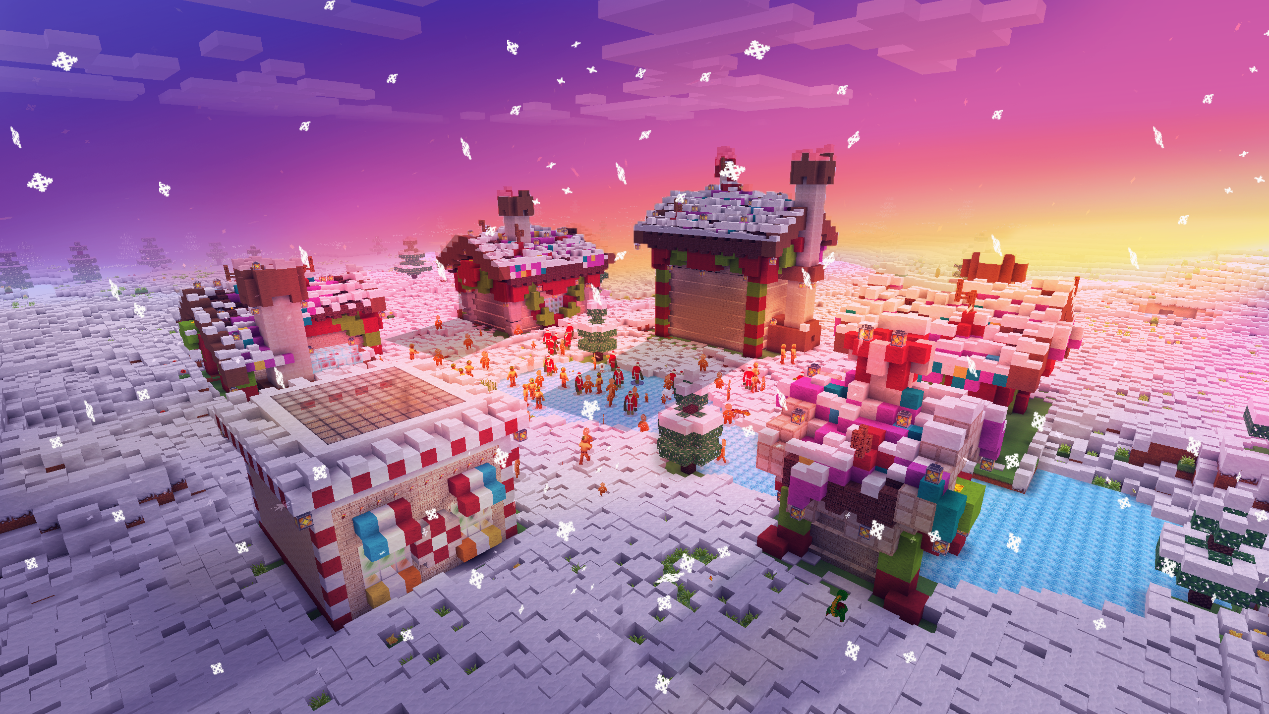 Minecraft Video Games PC Gaming Christmas Games Posters Screen Shot 2560x1440