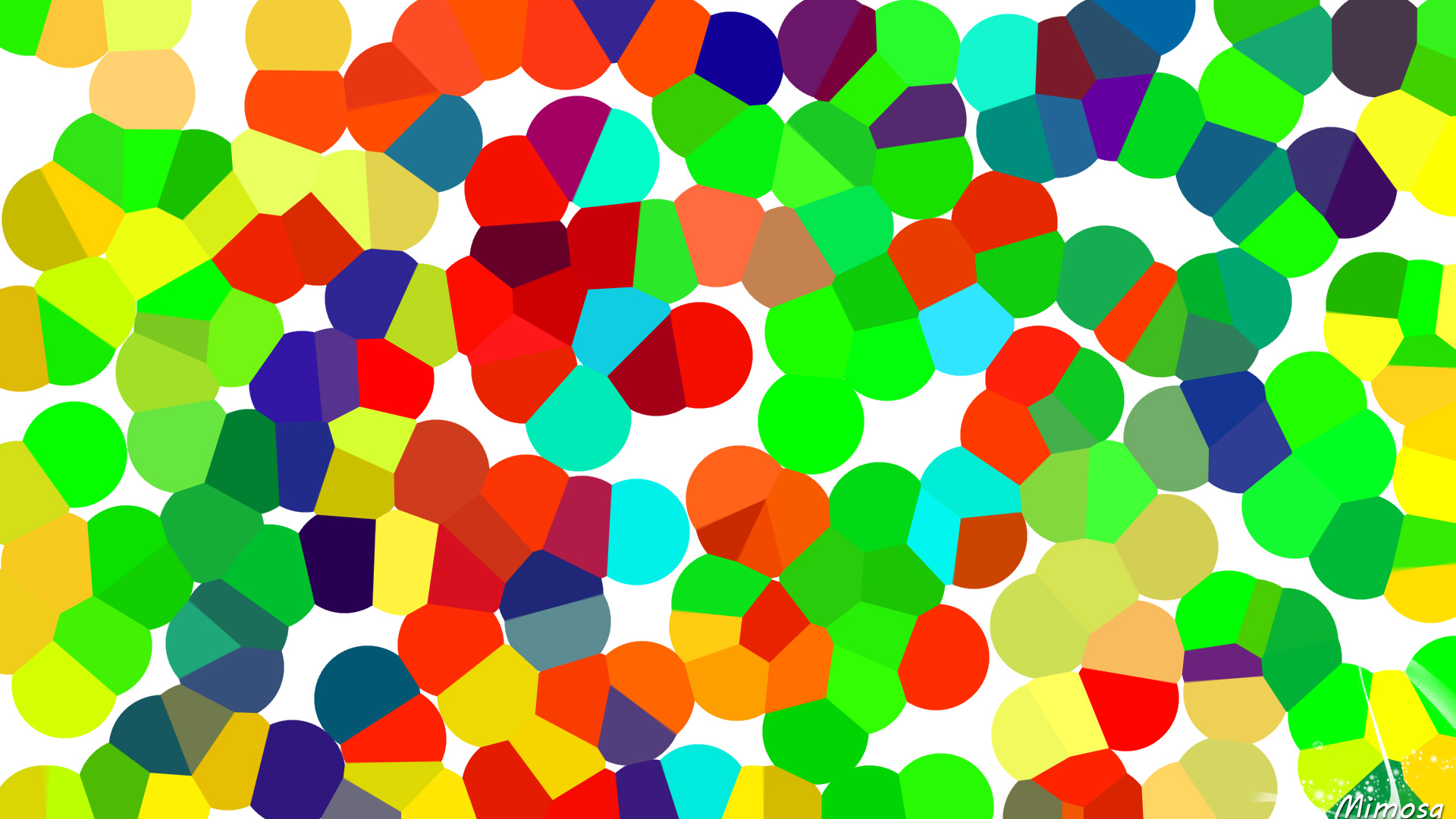Abstract Blue Circle Colorful Colors Digital Art Geometry Green Red Shapes White Yellow Orange Color 1920x1080