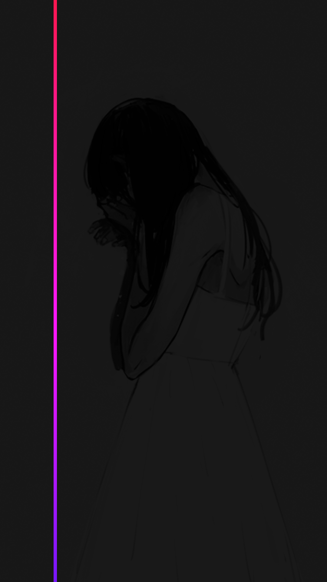 render anime animegirl aesthetic dark bw freetoedit  Dark Aesthetic  Anime Girl HD Png Download  Transparent Png Image  PNGitem