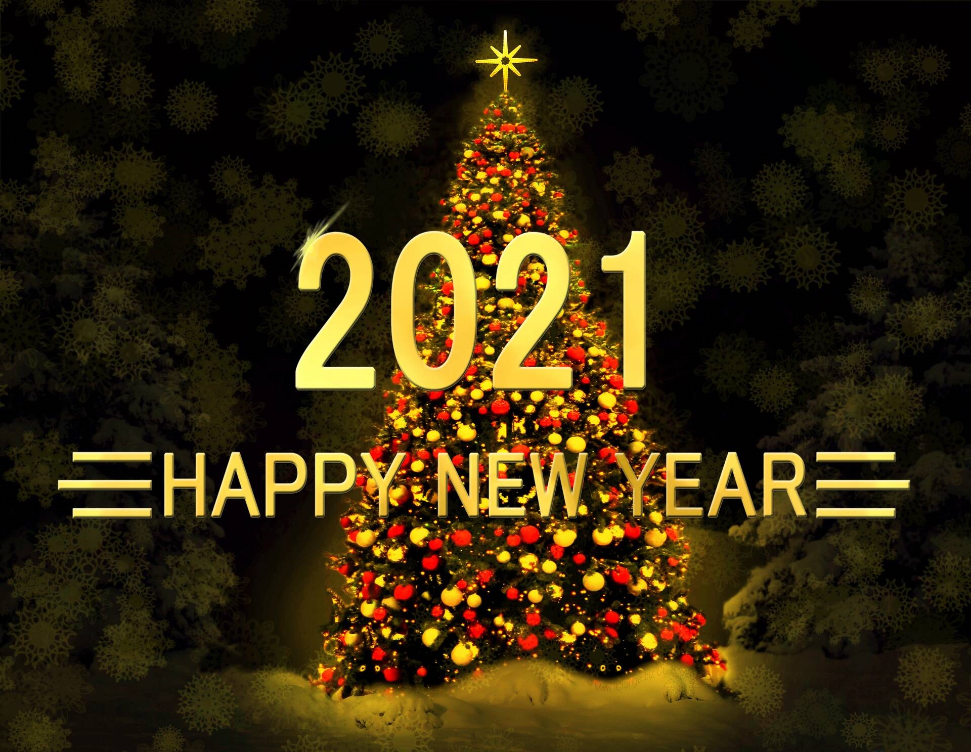 Happy New Year Christmas Tree 1920x1487