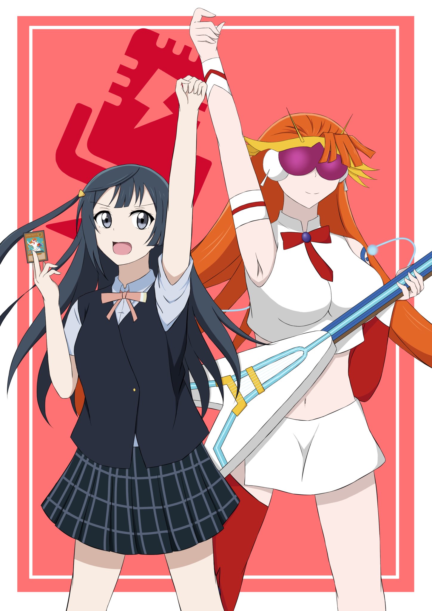 Anime Anime Girls Crossover Trading Card Games Electric Guitar Yu Gi Oh Yu Gi Oh SEVENS Love Live Yu 1448x2048