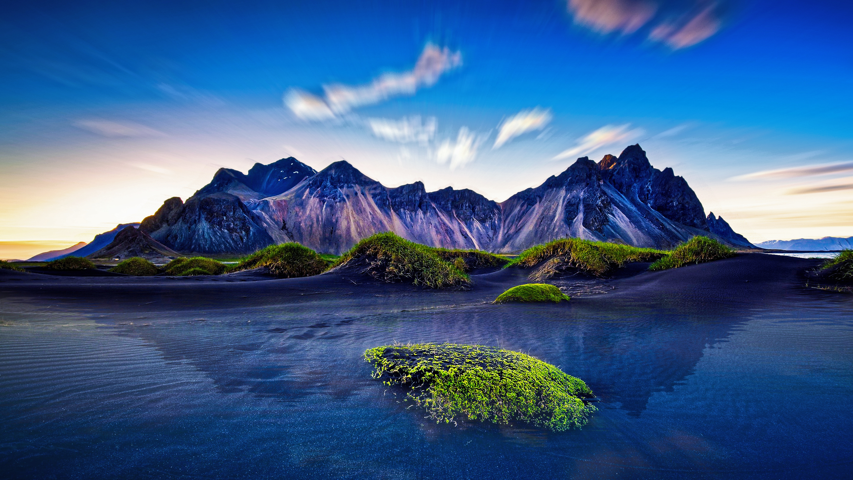 Landscape Mountains Nature Blue HDR Iceland Beach 2880x1620