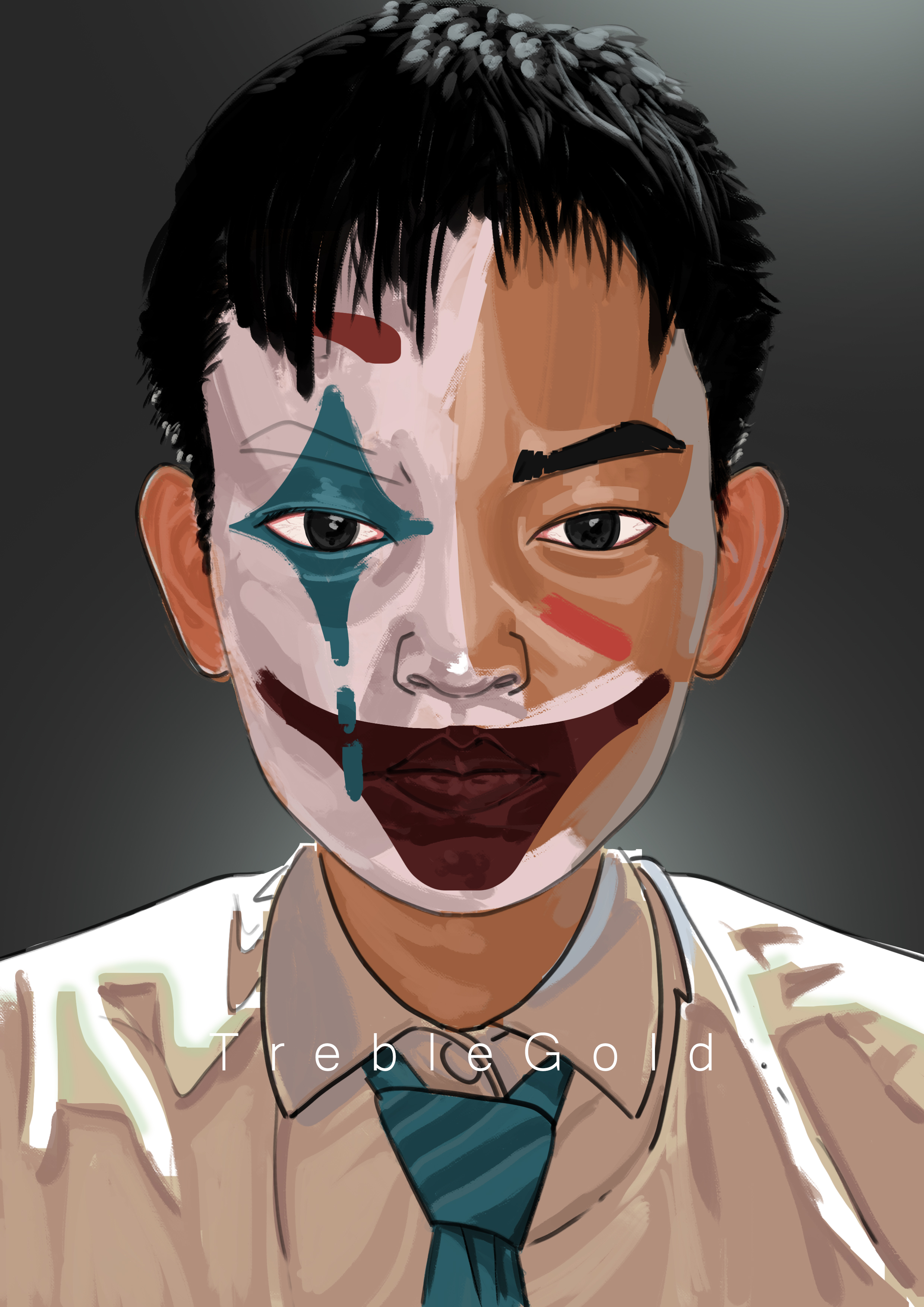 Joker Portrait Digital Art Illustration 2480x3508