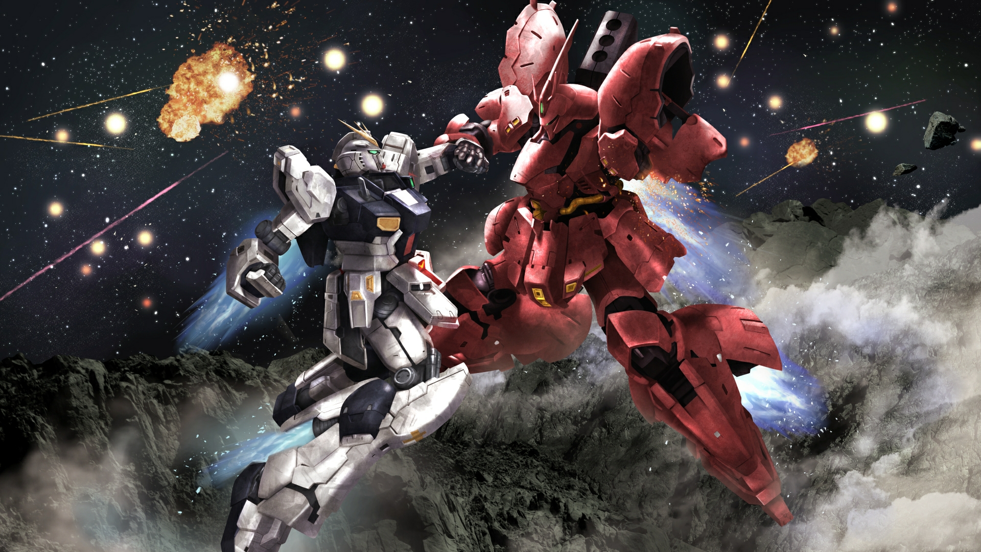 Anime Mechs Gundam Mobile Suit Mobile Suit Gundam Chars Counterattack Super Robot Wars RX 93 V Gunda 1920x1080
