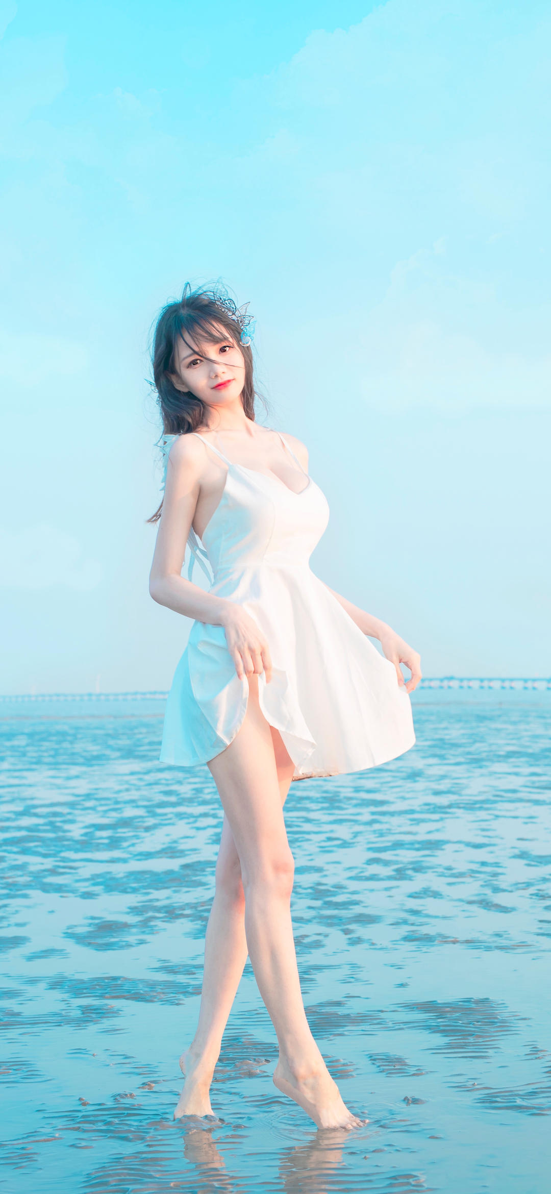 Chinese Asian White Skirt Women 1080x2340
