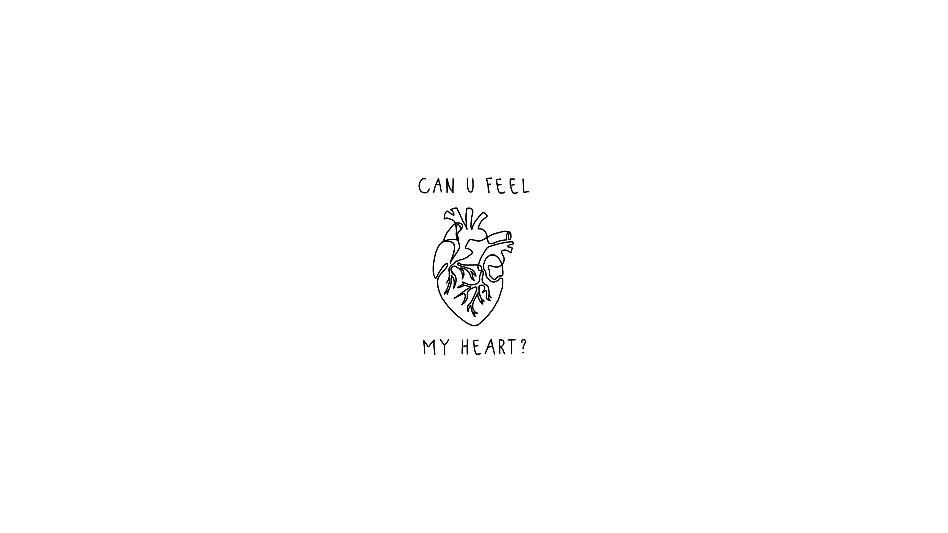 Simple Simple Background Minimalism White Background Sadness Artwork Doodle Text Heart Design Monoch 3840x2160