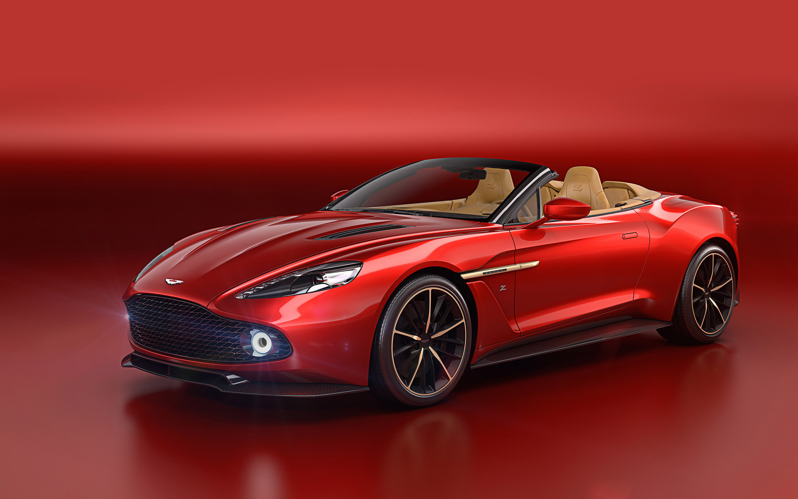 Aston Martin Vanquish Zagato Volante Car Red Car Convertible Aston Martin 2560x1600
