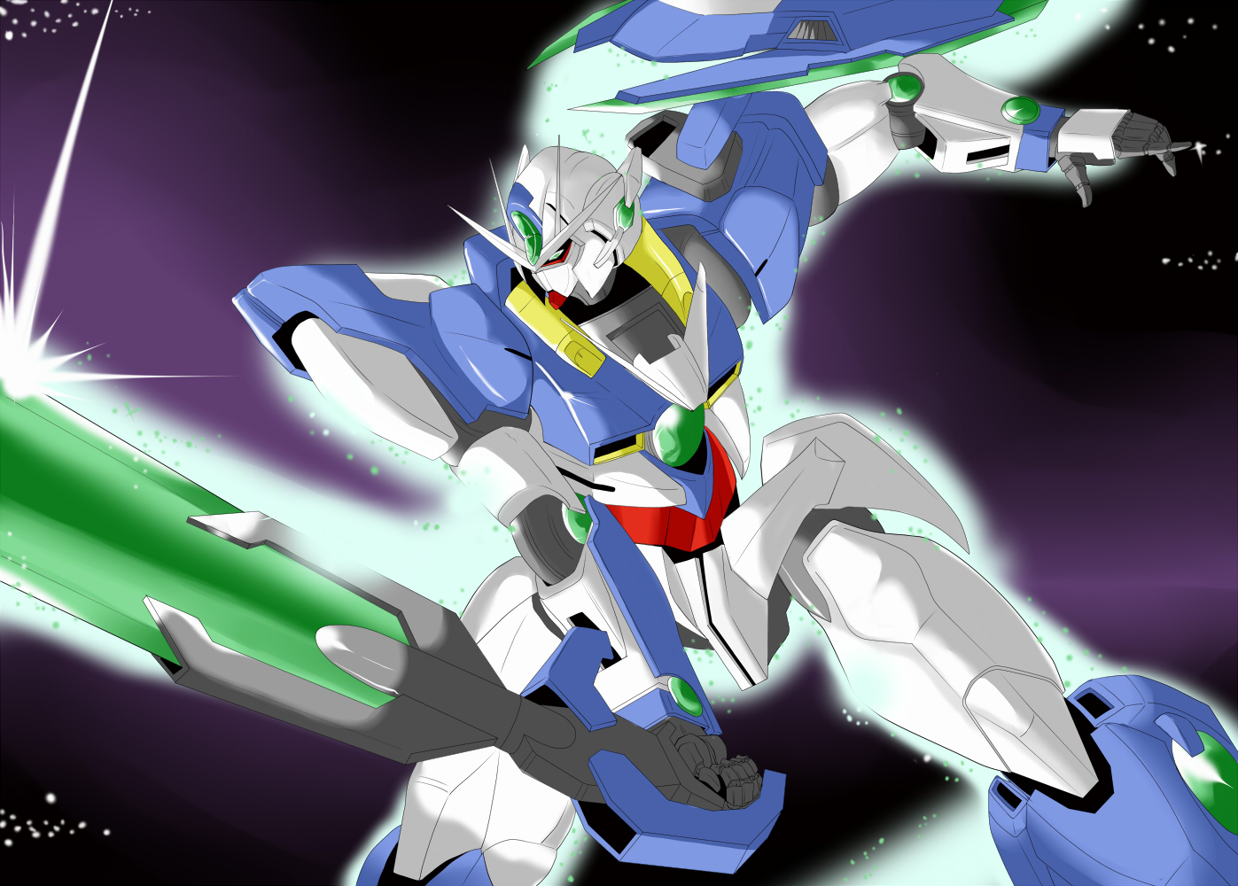 Anime Mechs Super Robot Wars Mobile Suit Gundam 00 00 Qan T Artwork Gundam Digital Art Fan Art Pixiv 1397x1000