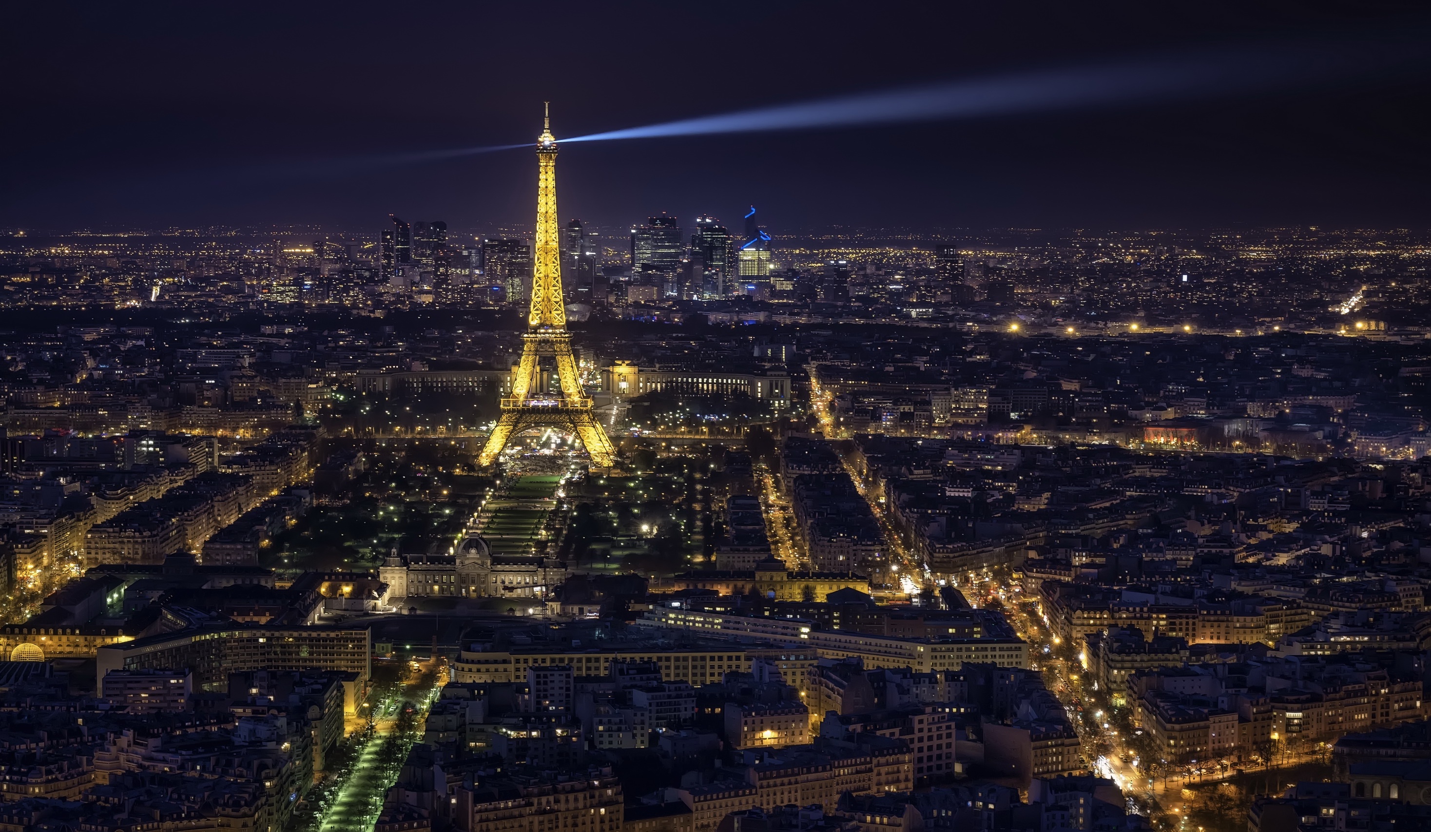 Paris France City Night Cityscape Building Light Monument 2936x1707