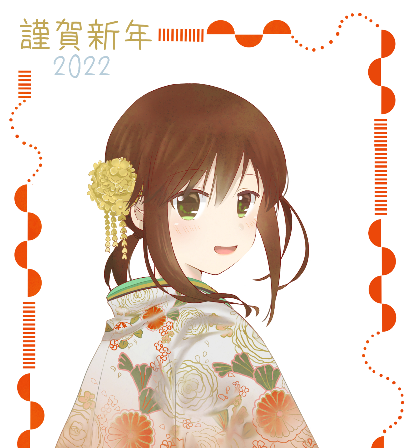 Anime Anime Girls Kantai Collection Fubuki KanColle Ponytail Brunette Kimono Japanese Kimono New Yea 1309x1428