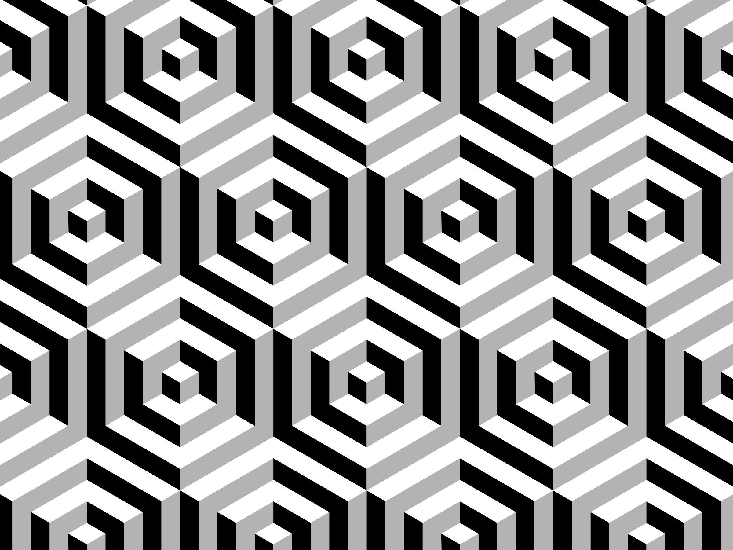 Digital Art Abstract 3D Abstract 3D Cube Monochrome Pattern Optical Illusion 2400x1800