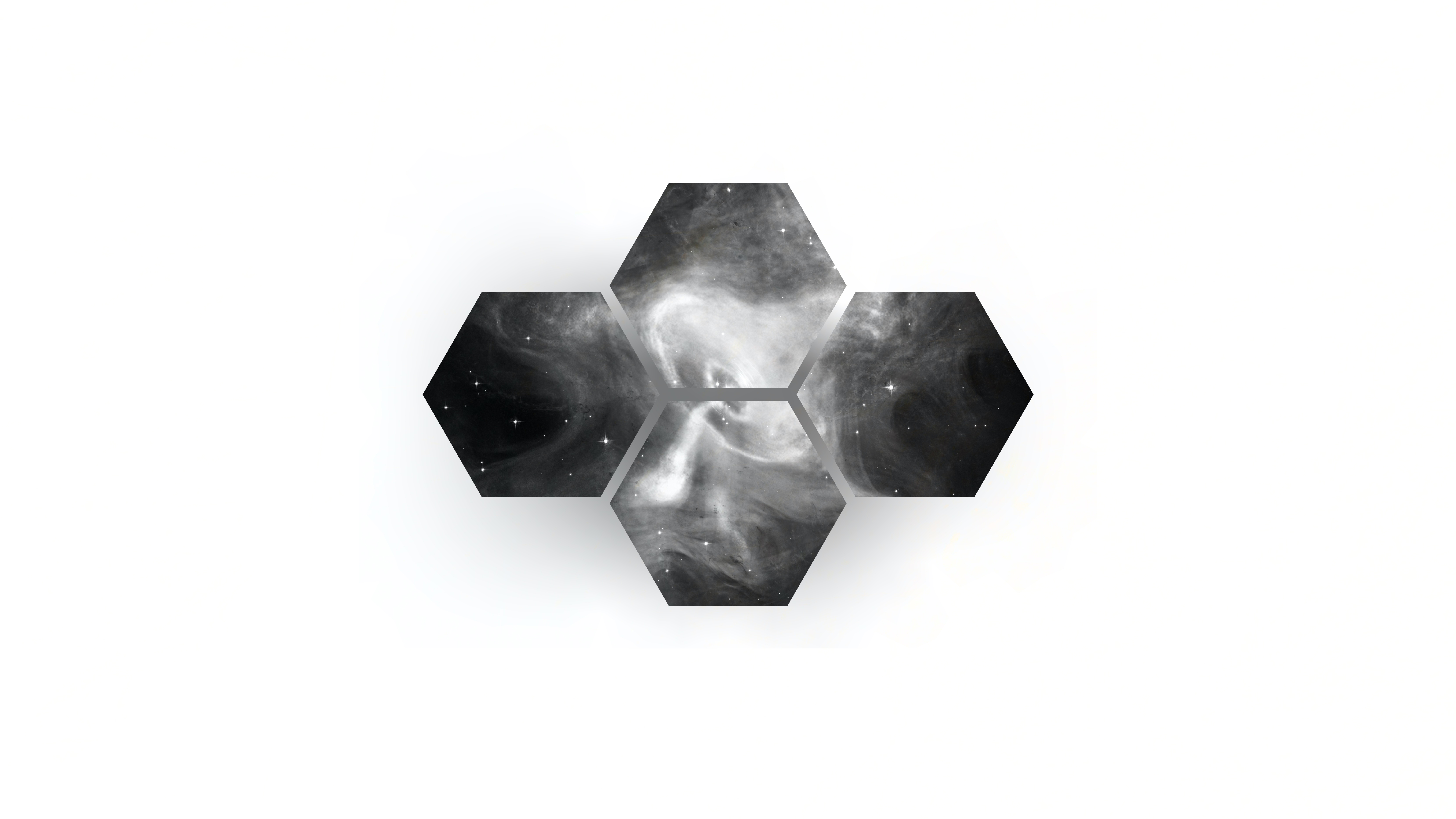 Digital Digital Art Artwork Space Stars Galaxy Exoplanet Hexagon Simple Background White Background 7681x4321
