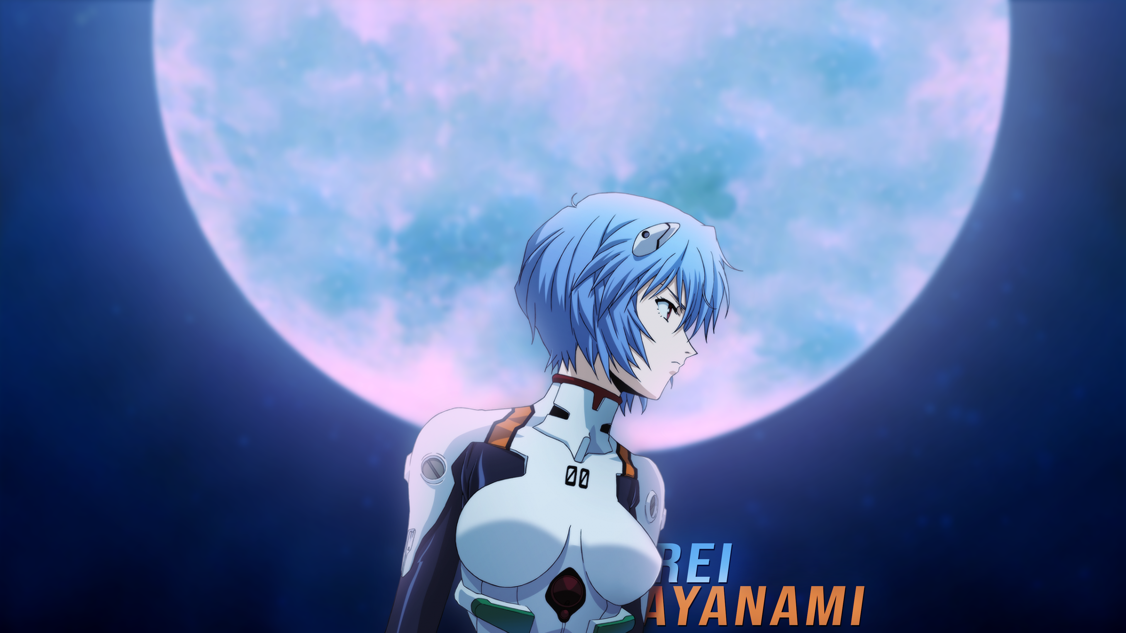 Ayanami Rei Neon Genesis Evangelion Plugsuit Moonlight 3840x2160