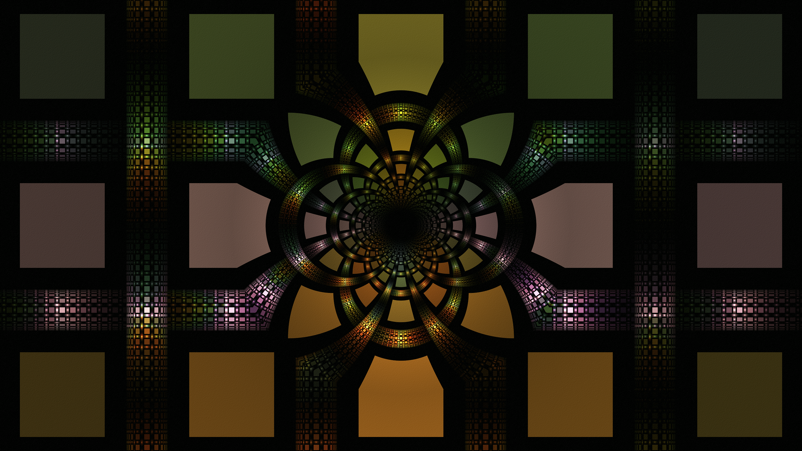 Fractal Symmetry Digital Art Colorful 2688x1512