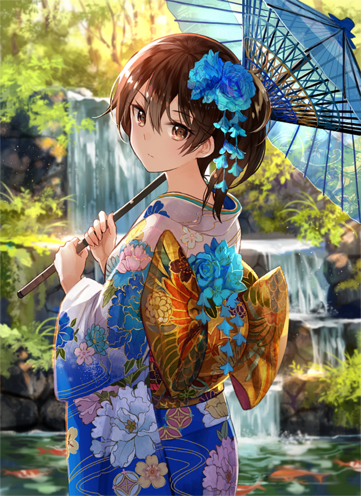 Kimono Girl 6 By Nunnallyrey - Anime Girls Wearing Kimono Transparent PNG -  500x751 - Free Download on NicePNG