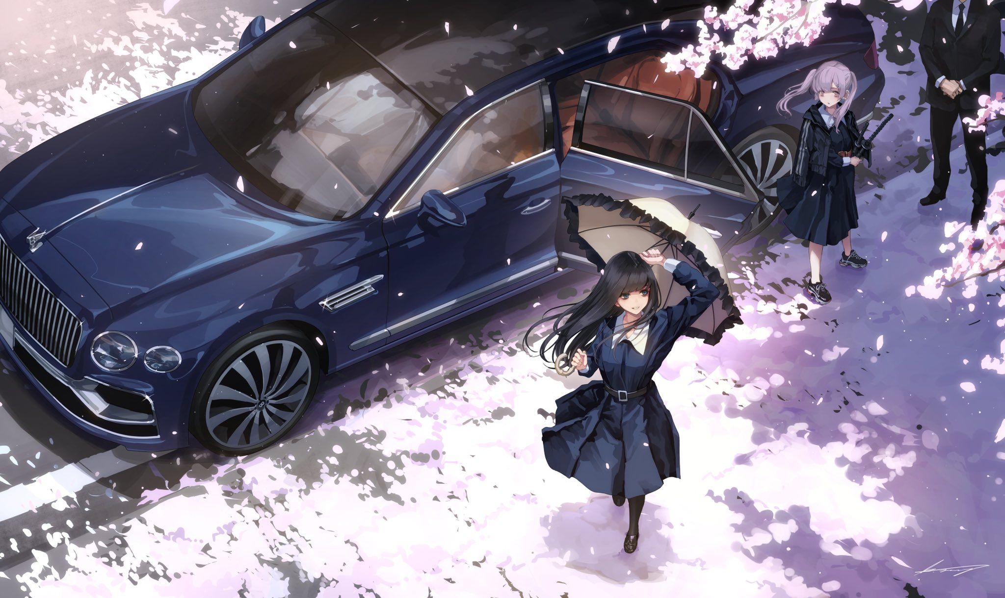 Anime Girls Car Women With Cars Umbra KOH Minagi 2048x1220