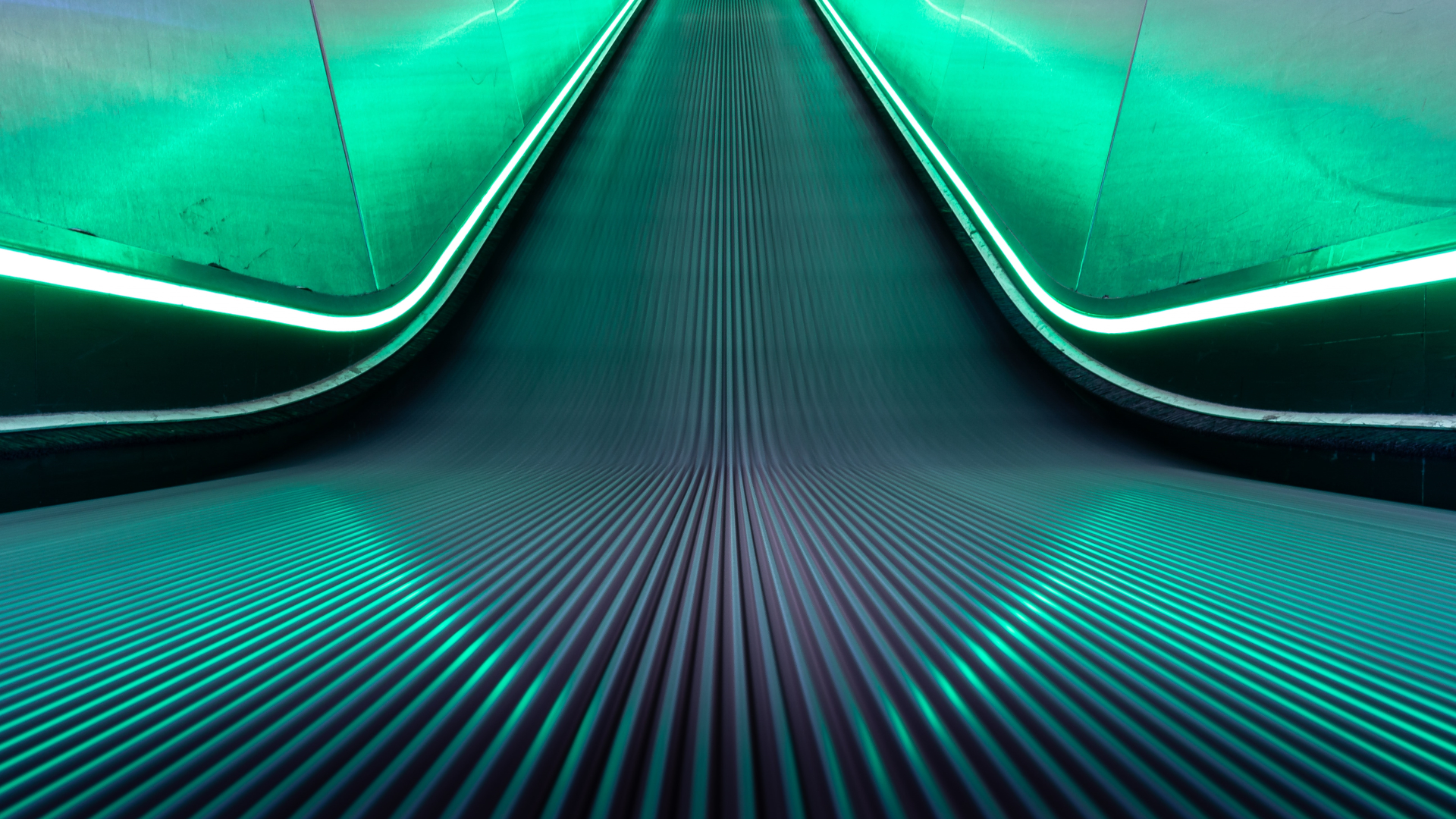 Neon Neon Green Escalator Texture Abstract 1920x1080
