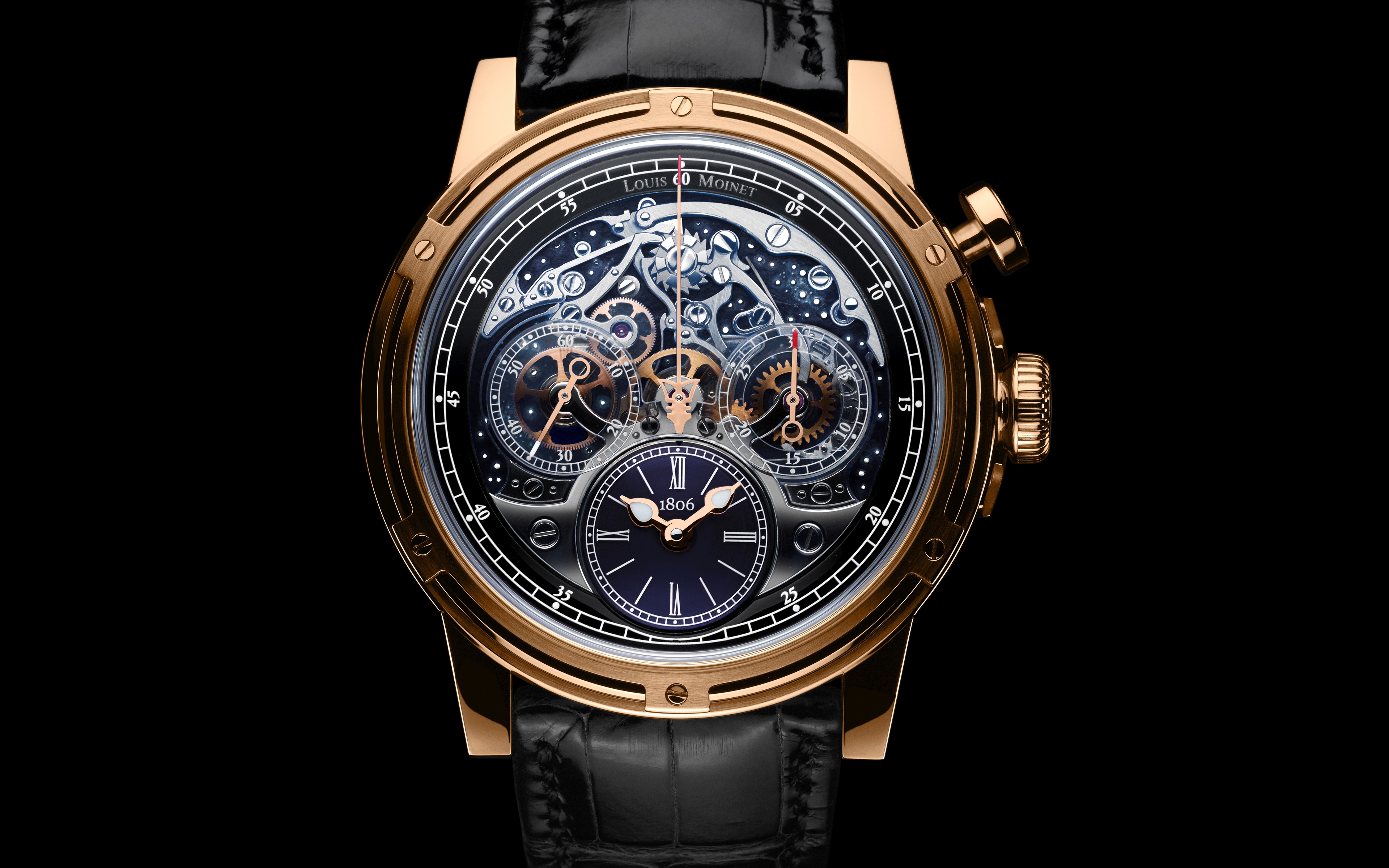 Louis Moinet Watch Luxury Watches Technology Dark Background 3840x2400