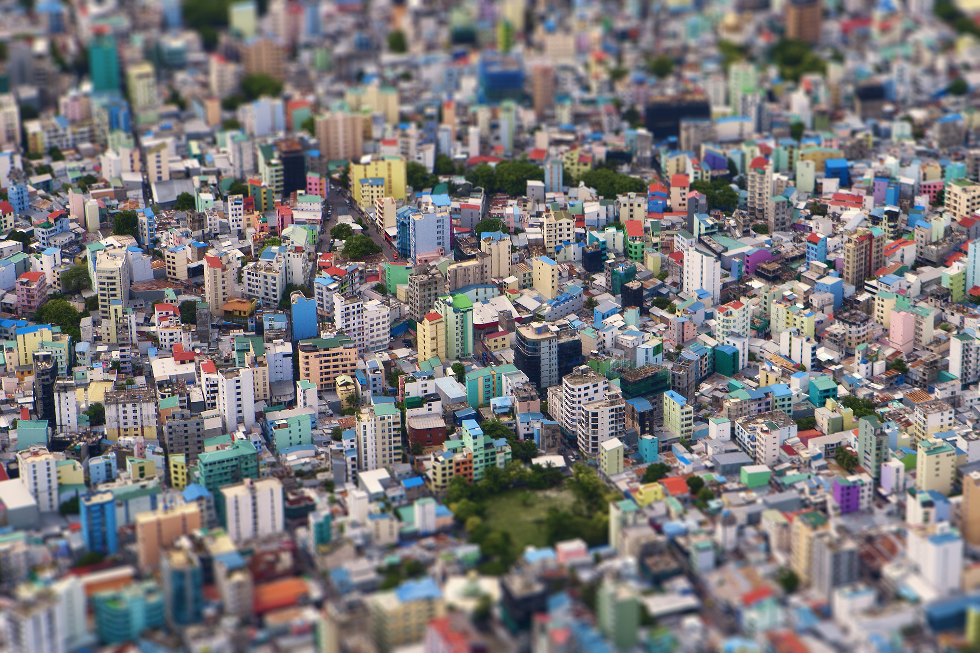 Maldives Cityscape Tilt Shift Asia Capital Aerial View 2000x1333