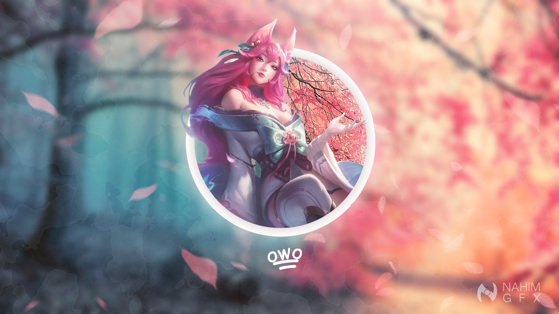 Ahri Ahri League Of Legends Pink Forest Spirit Blossom Picture In Picture 1920x1080