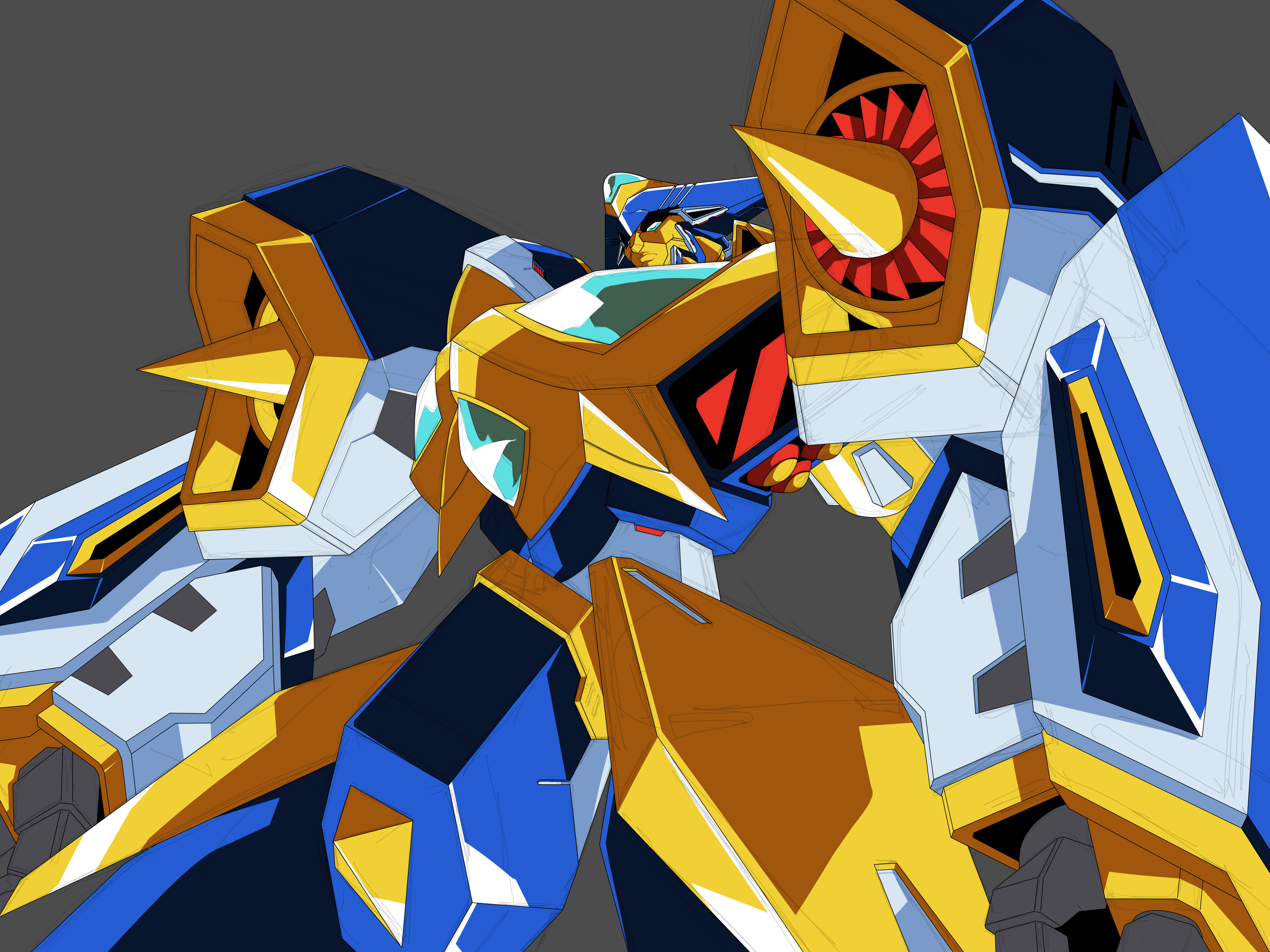Anime Mech Super Robot Wars Grungust Artwork Digital Art Fan Art 8000x6000