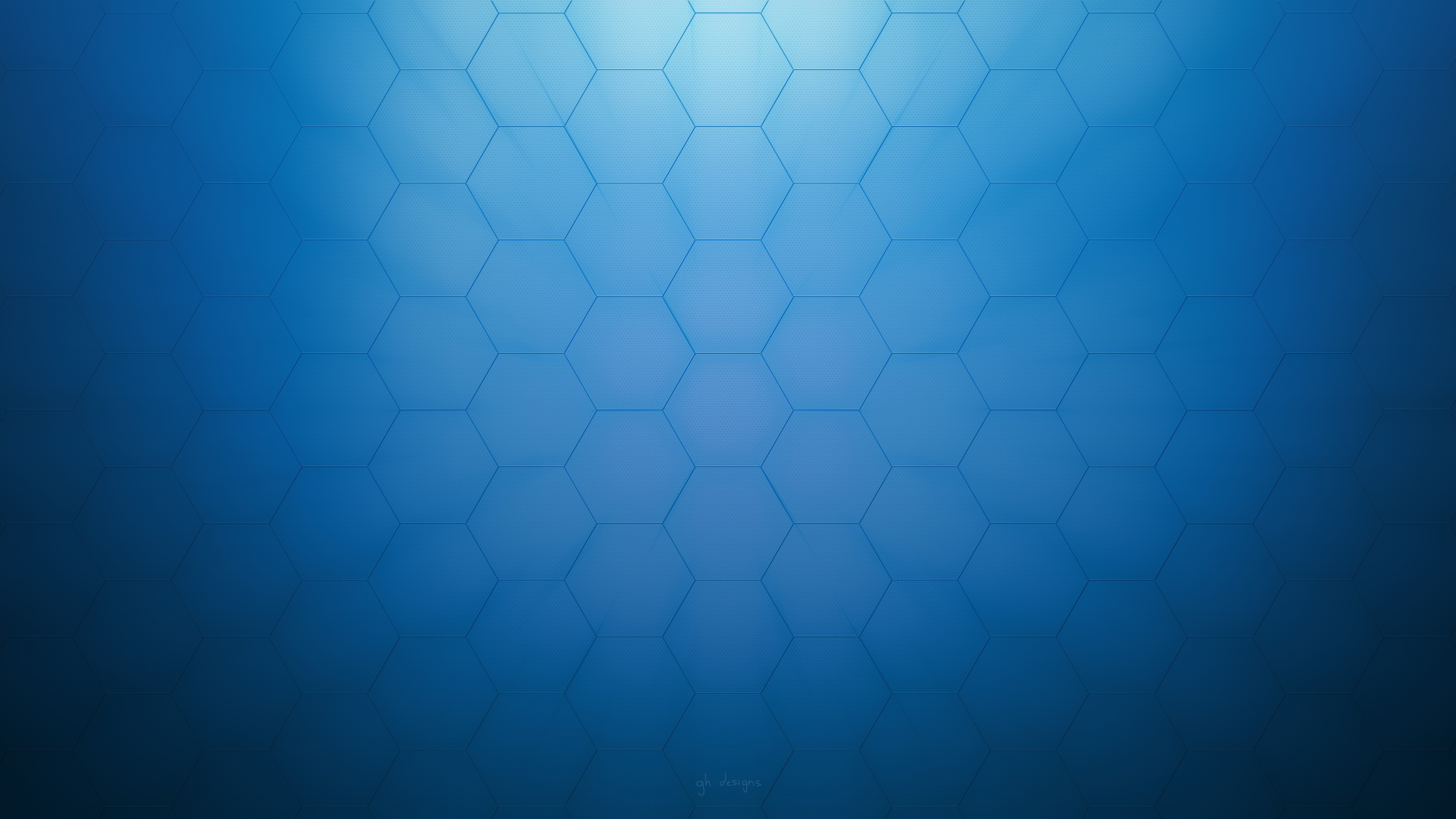 Minimalism Digital Blue Hexagon 5120x2880