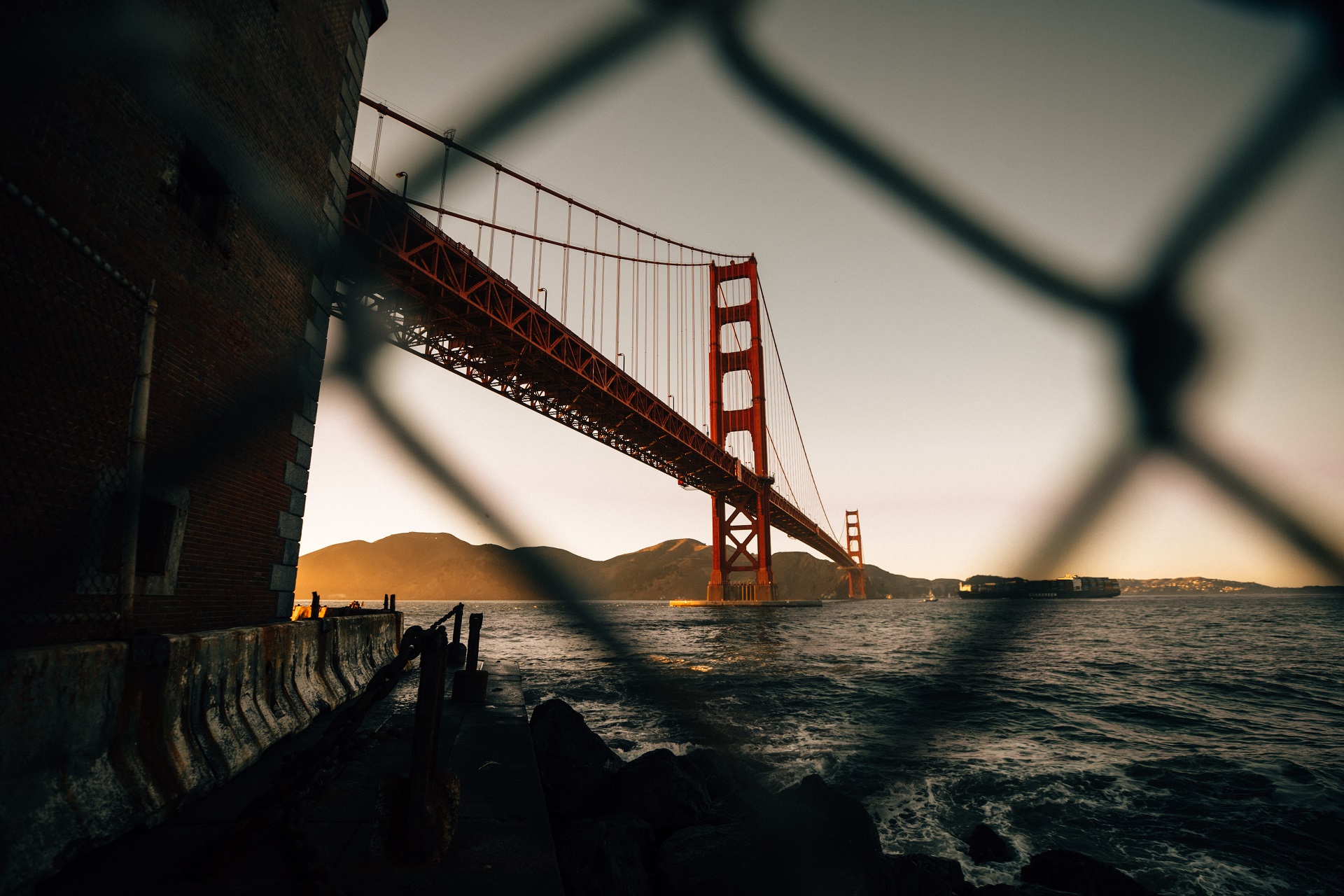 Bridge Golden Gate Bridge Sea Architecture 1920x1280