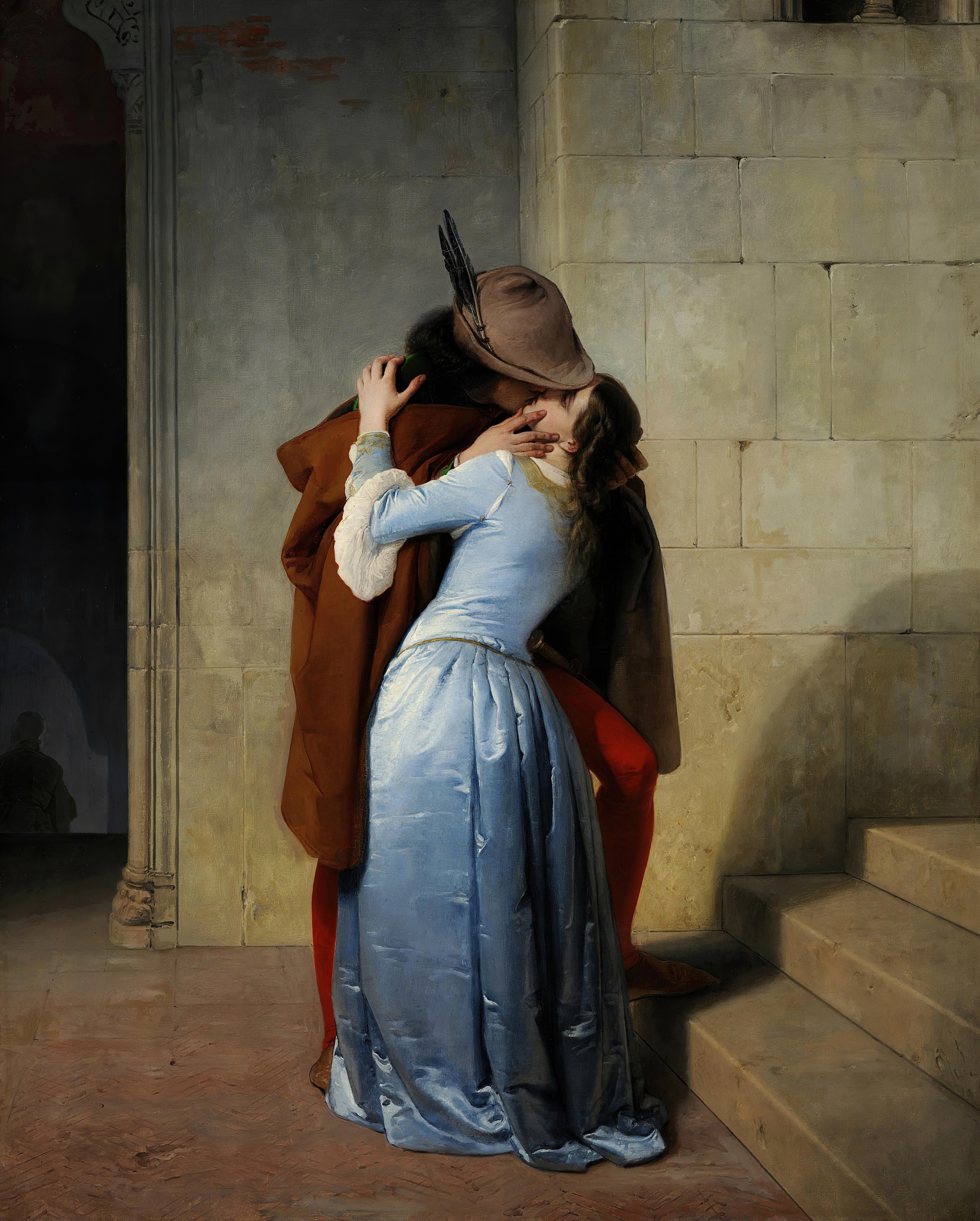 Artwork Painting Dress Classic Art Francesco Hayez Kissing Love Romance Medieval 2408x3000
