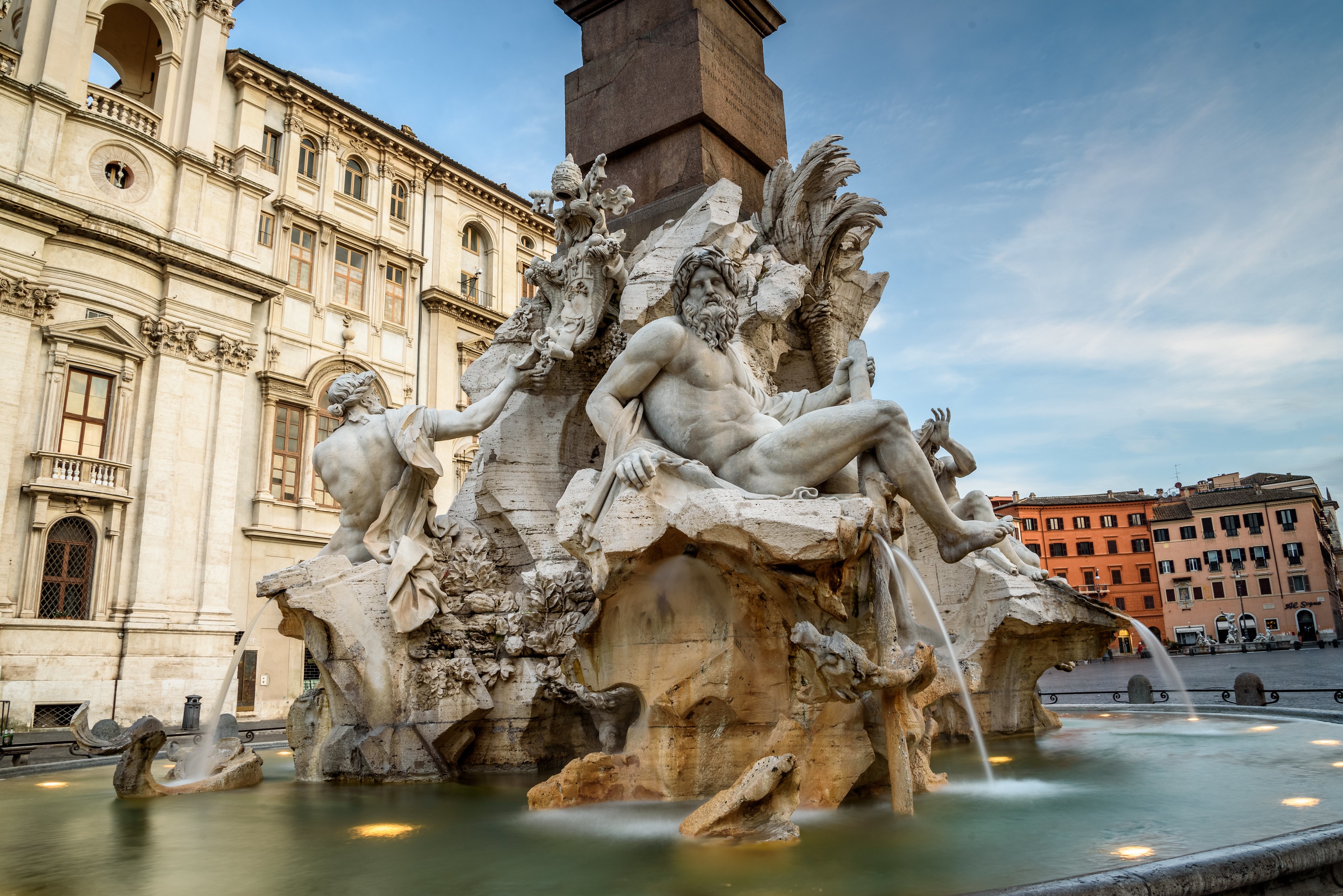 Fontana Dei Quattro Fiumi Piazza Navona Italy Rome 3072x2051