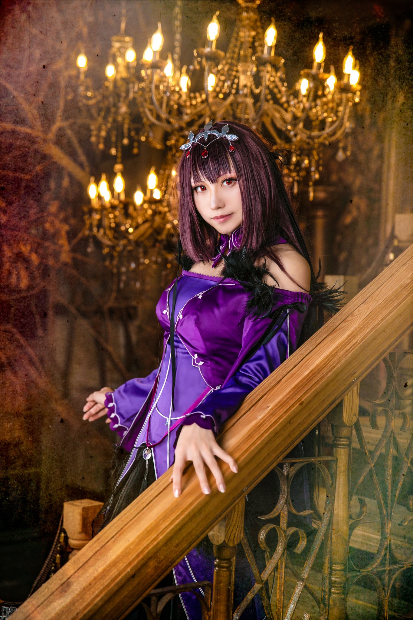 Asian Long Hair Purple Hair Fate Series Fate Grand Order Scathach Skadi Women Cosplay Japanese Japan 1365x2048