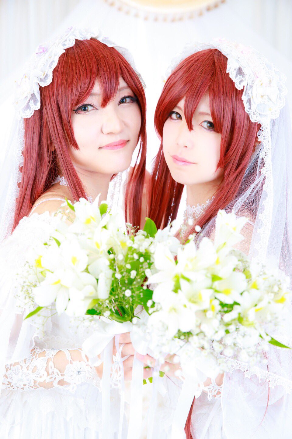 Asian Japanese Japanese Women Women Cosplay Twins Wedding Dress Weddings THE IDOLM STER The Idolmast 960x1440