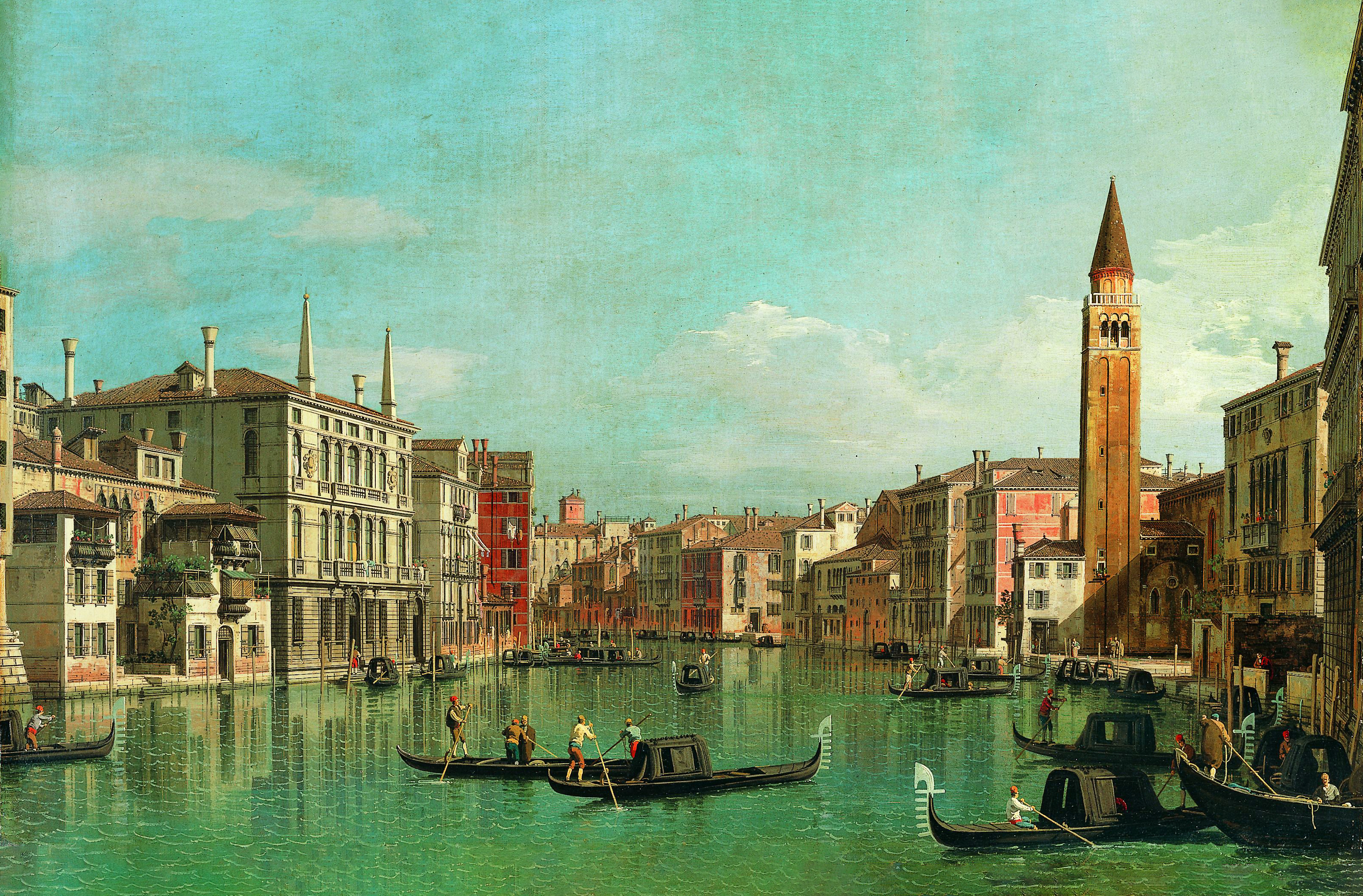 Giovanni Antonio Canal Oil On Canvas Italian Venice 1730 Year 3192x2098
