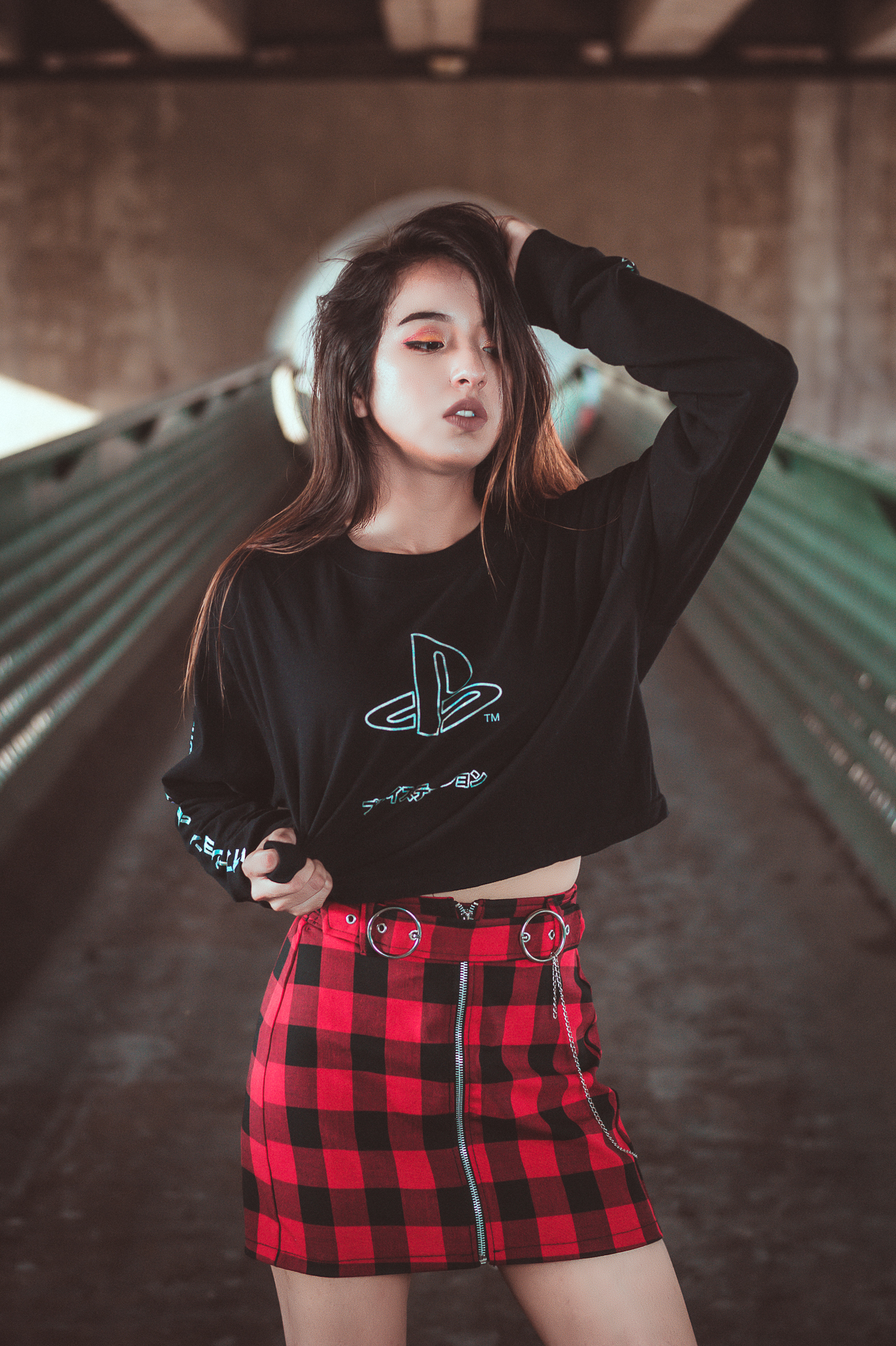 Women Cero Grey Model PlayStation Sweatshirts Brunette 1365x2048