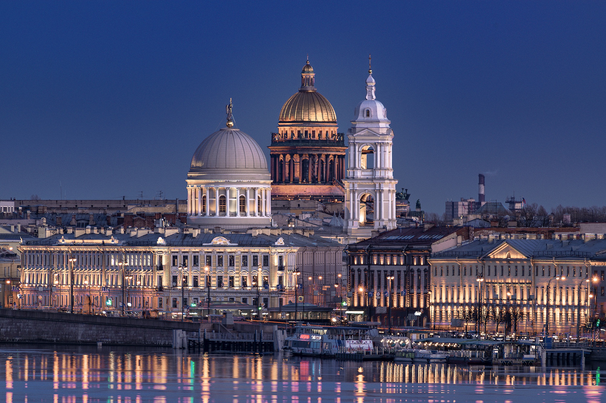 Architecture City Dome Evening River Russia Saint Isaac 039 S Cathedral 2000x1333