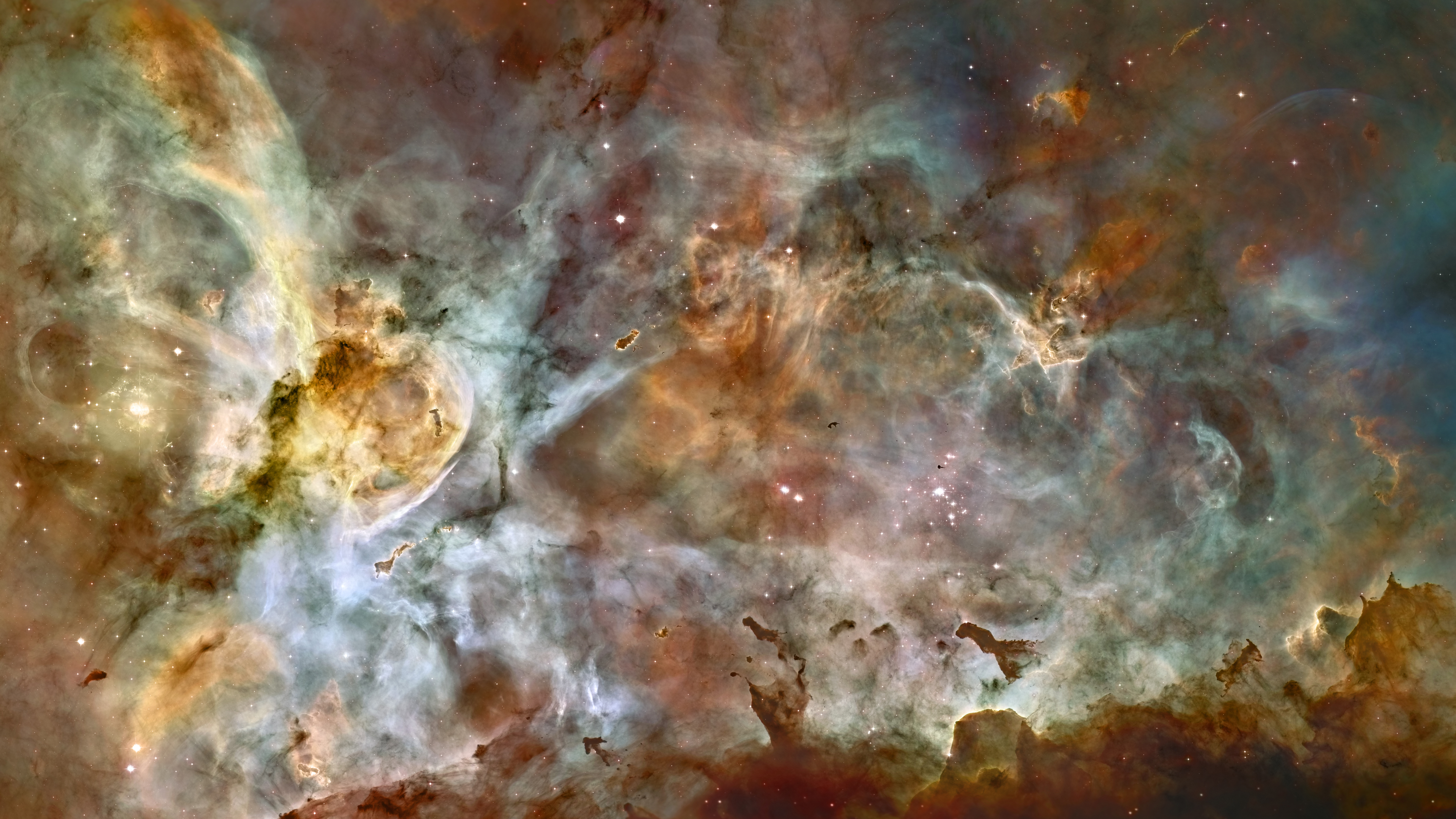 Nasa Carina Nebula Colors Colorful Space Star 5166x2906