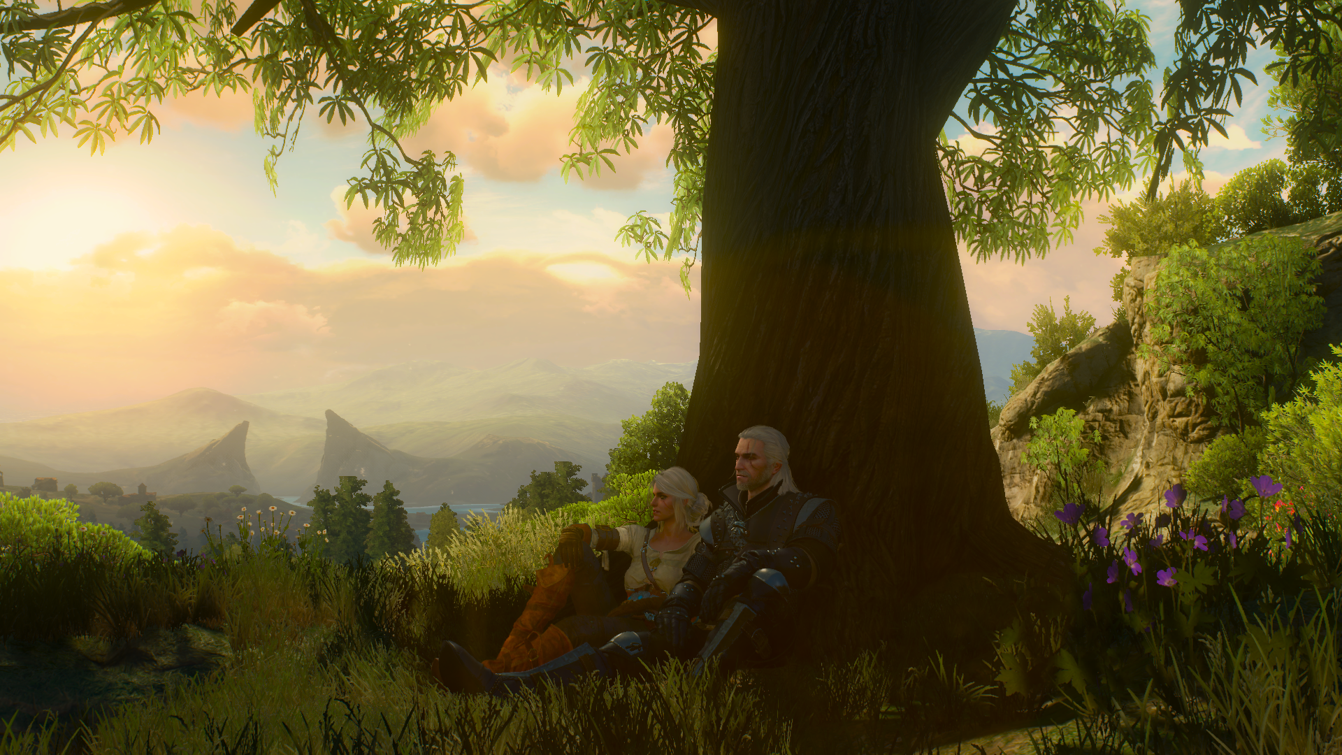 The Witcher The Witcher 3 Video Games Screen Shot Toussaint CD Projekt RED Ciri The Witcher Geralt O 1920x1080
