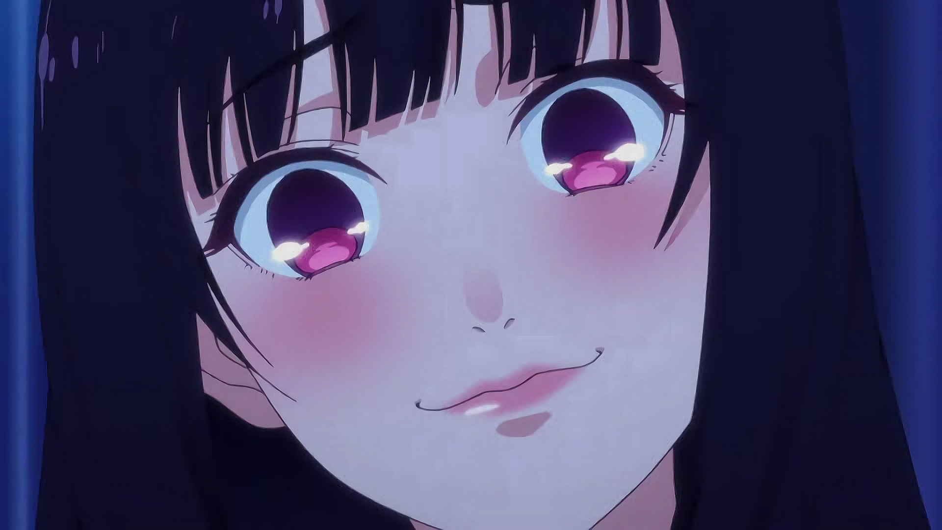 Kakegurui Jabami Yumeko Red Eyes Face Anime Girls Looking At Viewer Smile 1920x1080