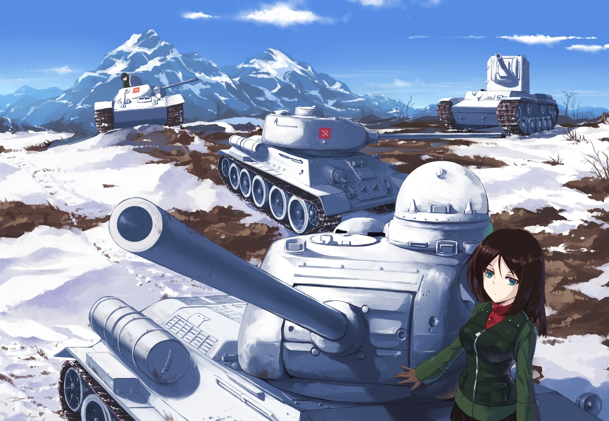 Tank Snow Nonna Girls Und Panzer 2032x1404