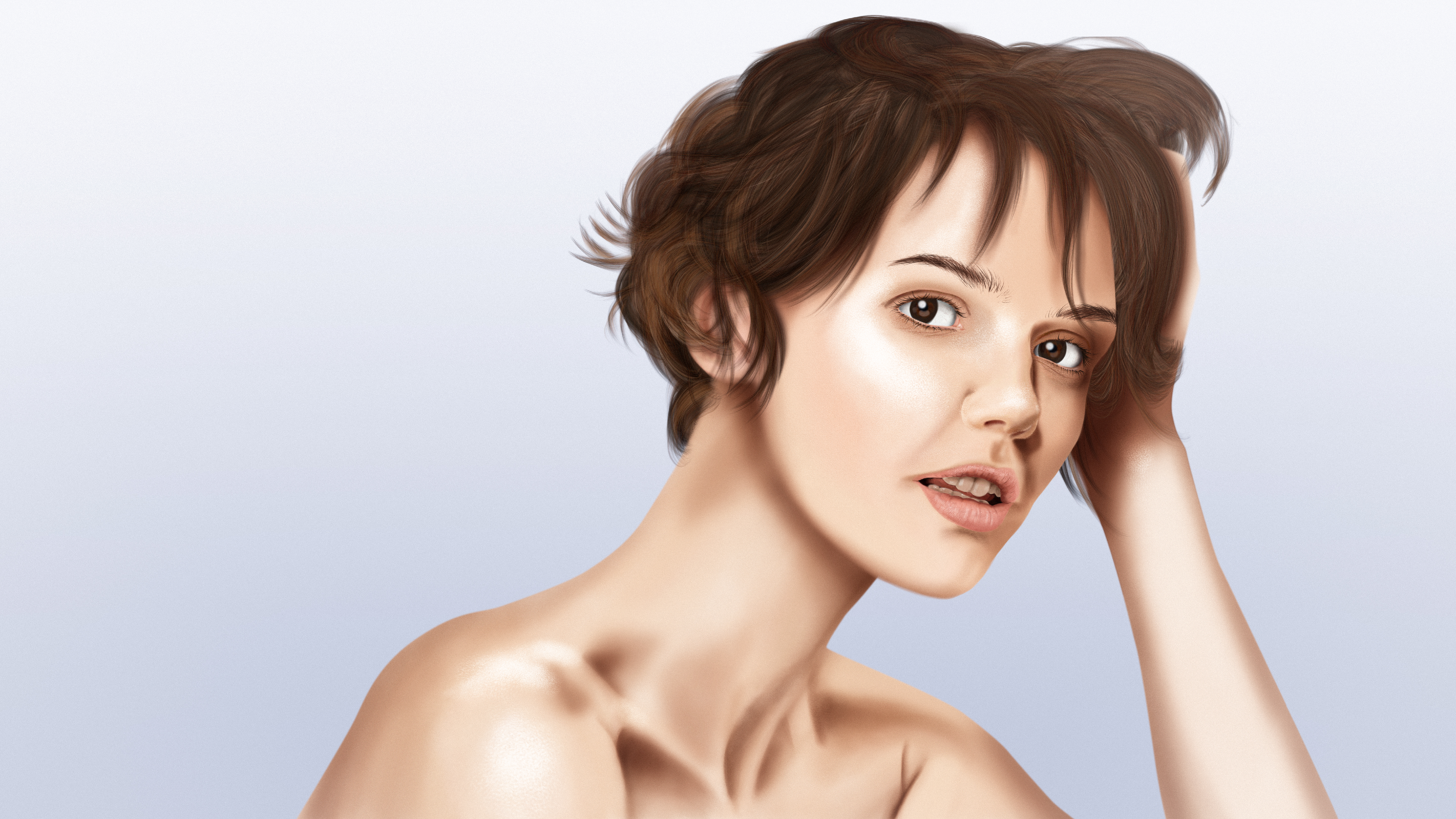 Digital Art Illustration Drawing Portrait Women Digital Painting 5760x3240