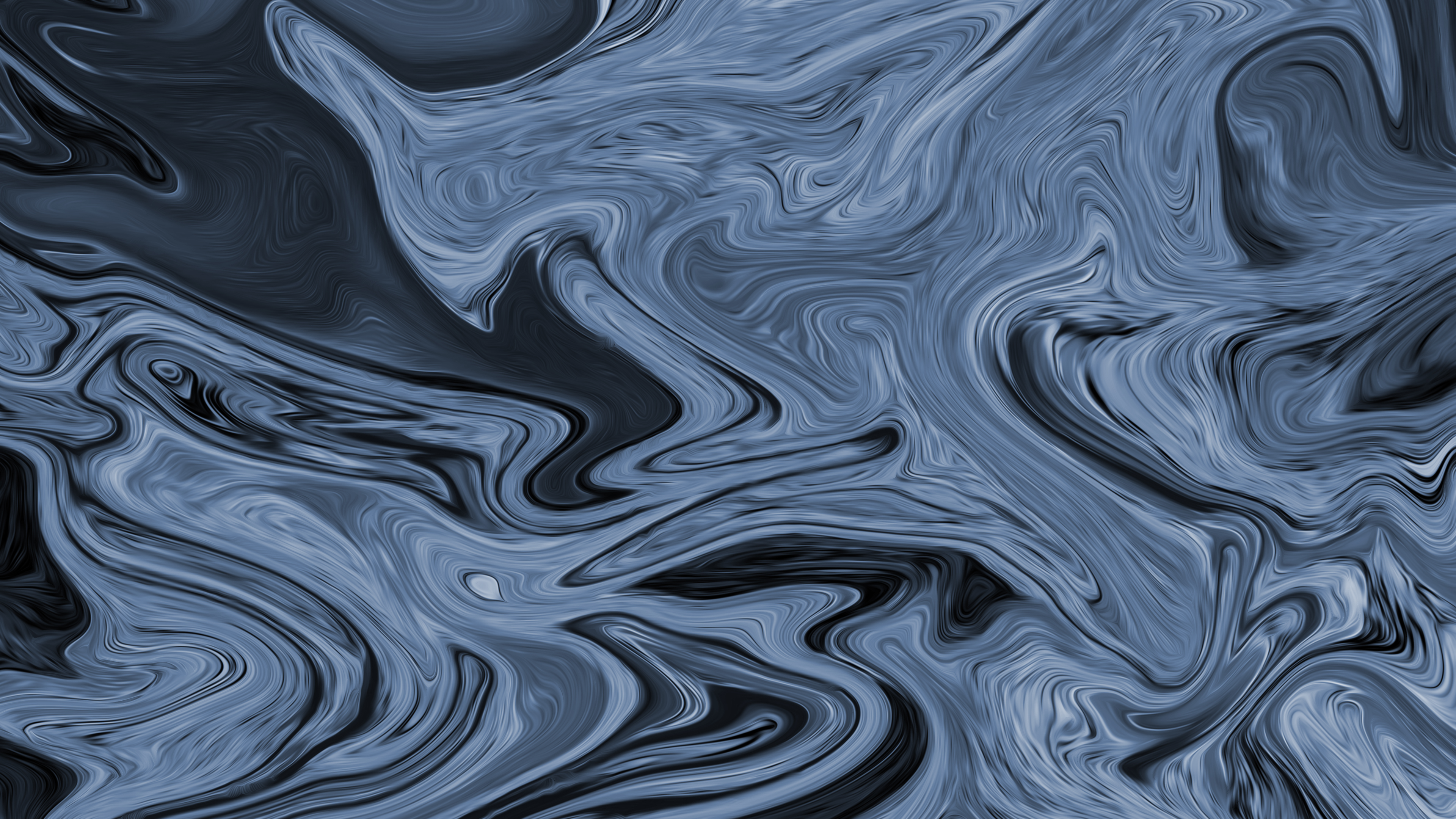Abstract Fluid Liquid Artwork Colorful Shapes Monochrome Blue Gray 3840x2160