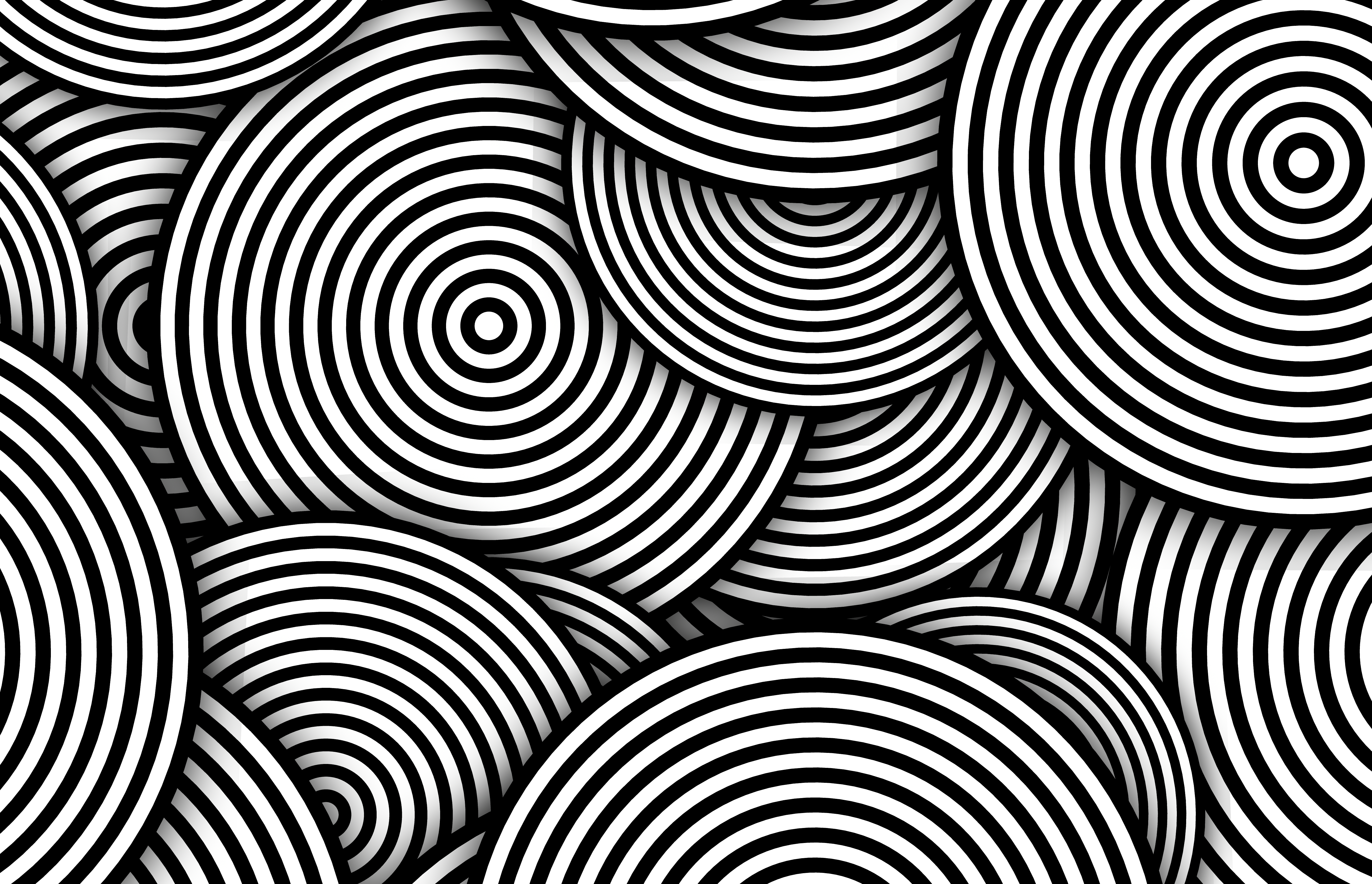Monochrome Abstract Circle Line Art Lines Pattern 5315x3425